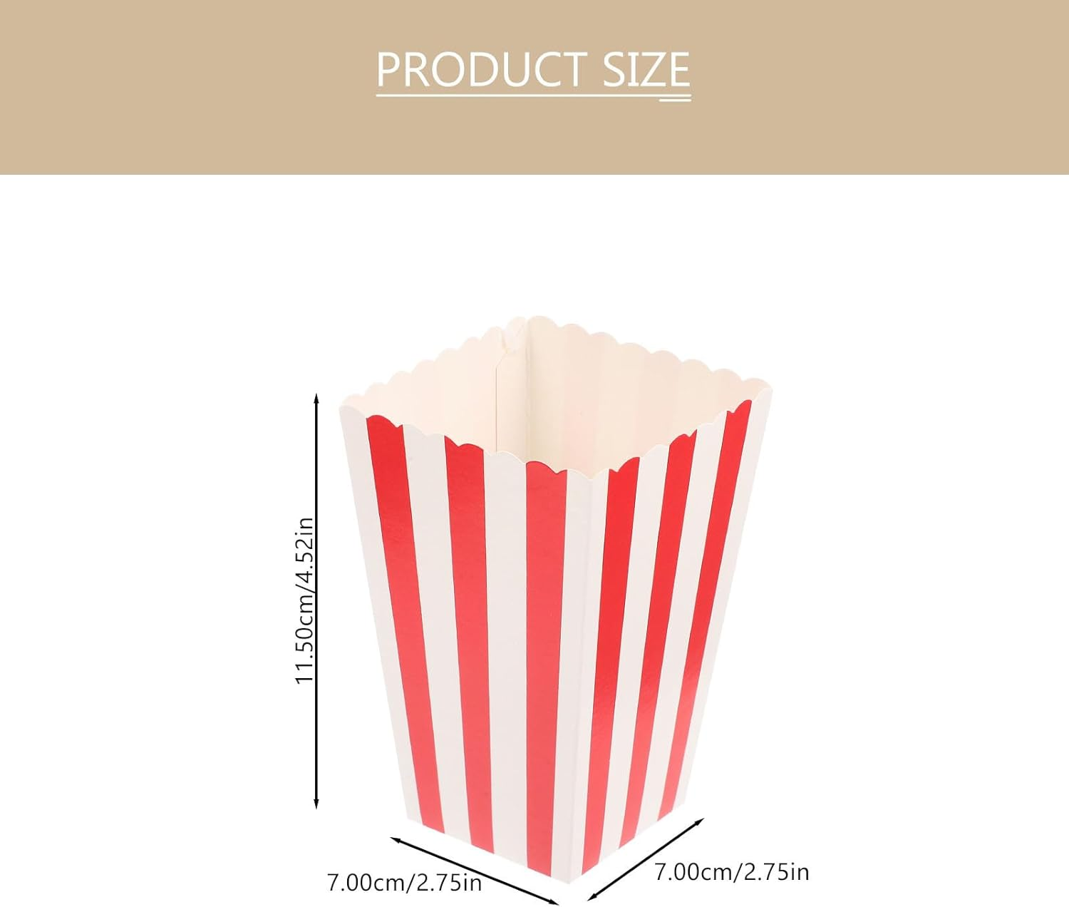 LIFKOME Popcorn Bucket Disposable Paper Boxes 4.53 Inch for Movie Night Party Snacks and French Fries Serving 24 Pack Party Supplies image number 1