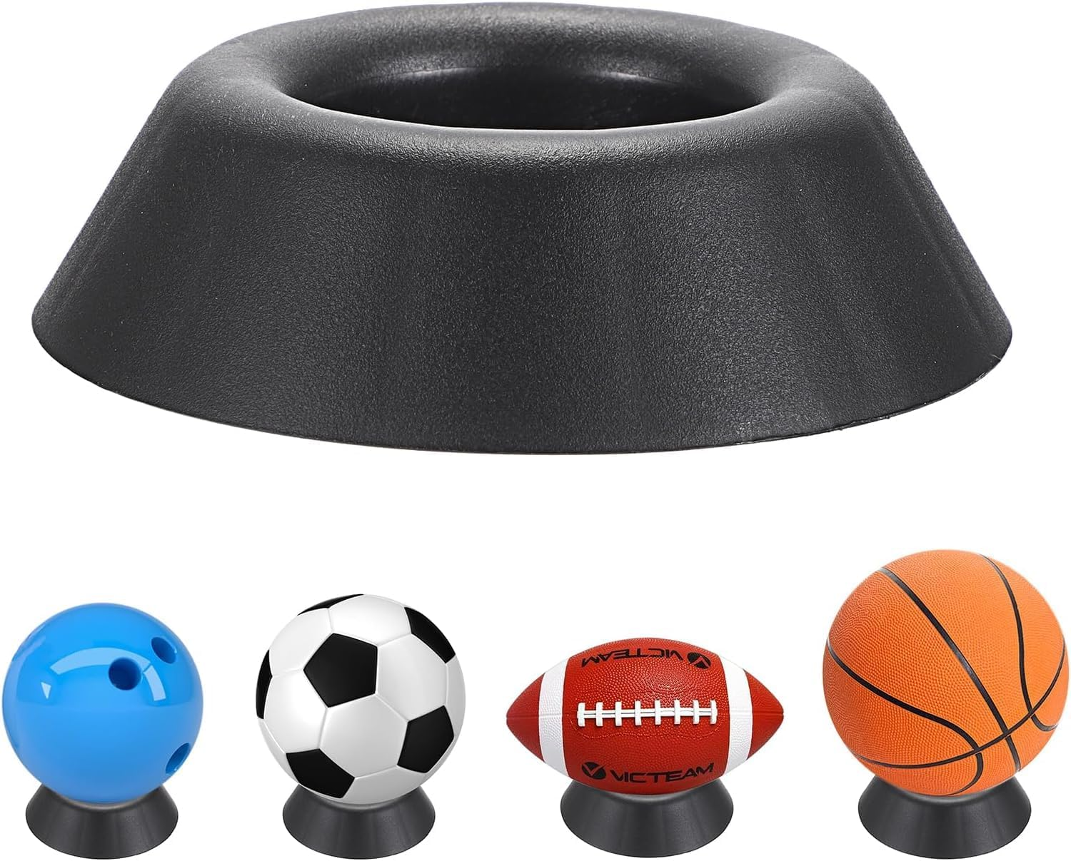 Wzenclave Football Basketball Holder, Ball Support, Basketball Accessories, Football Base, Bowling Ball Holder Stand, Plastic Ball Display Stand Memorabilia Ball Pedestal, round Display Easel Stands image number 6