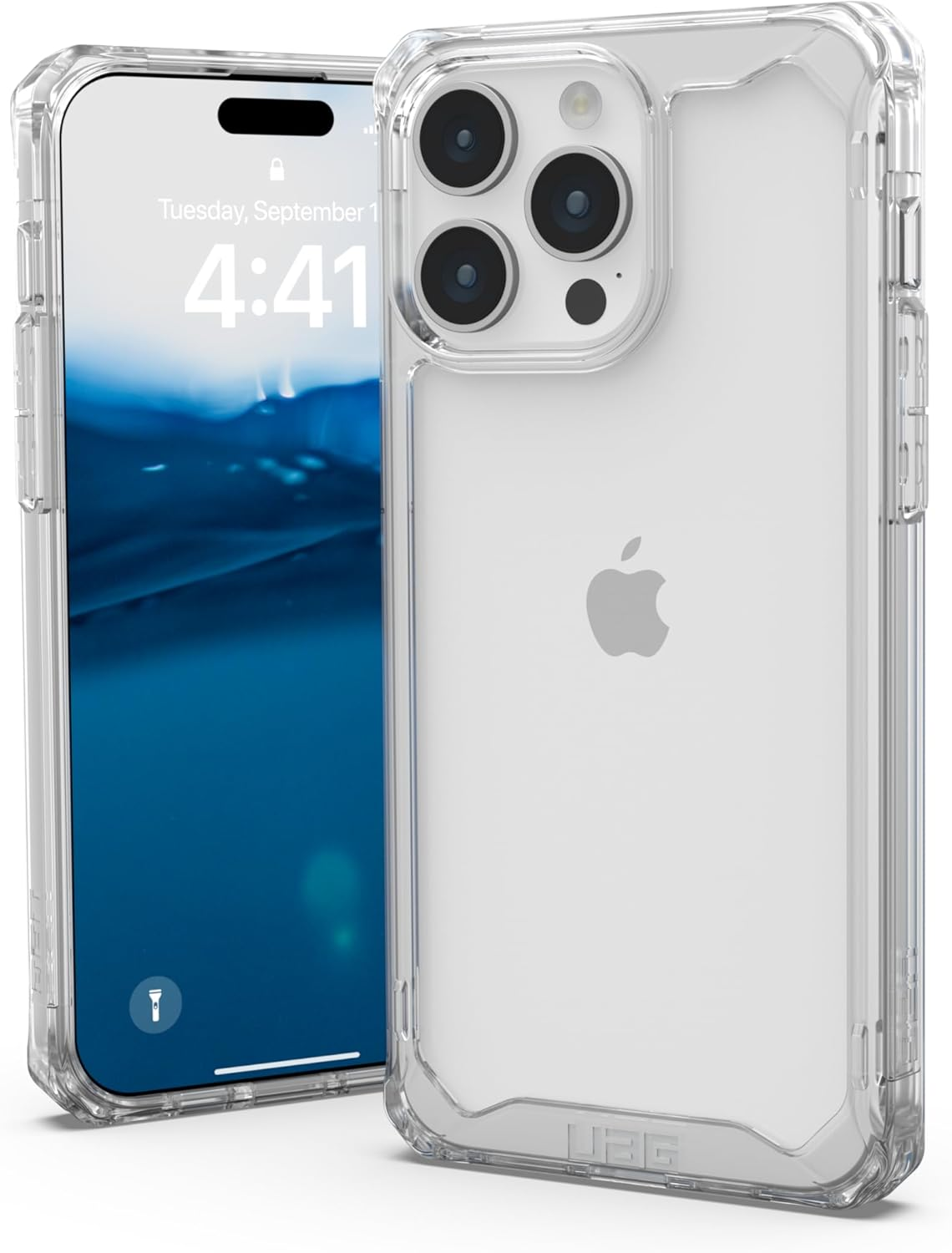 URBAN ARMOR GEAR UAG Case [Updated Version] Compatible with Iphone 15 Pro Max Case 6.7" Plyo Ash Rugged Anti-Yellowing Transparent Clear Military Grade Dropproof Protective Cover