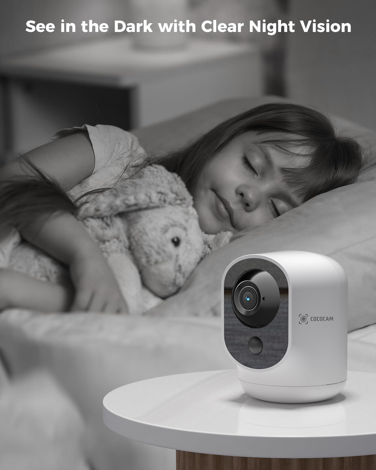 COCOCAM 2PCS 2K Indoor Pan/Tilt Security Camera with 5200Mah Battery, Wifi Camera, Wireless for Baby Monitor/Pet Camera/Home Security, AI Recognition, PIR Human Detection,Work with Alexa, 2.4G Wifi image number 5