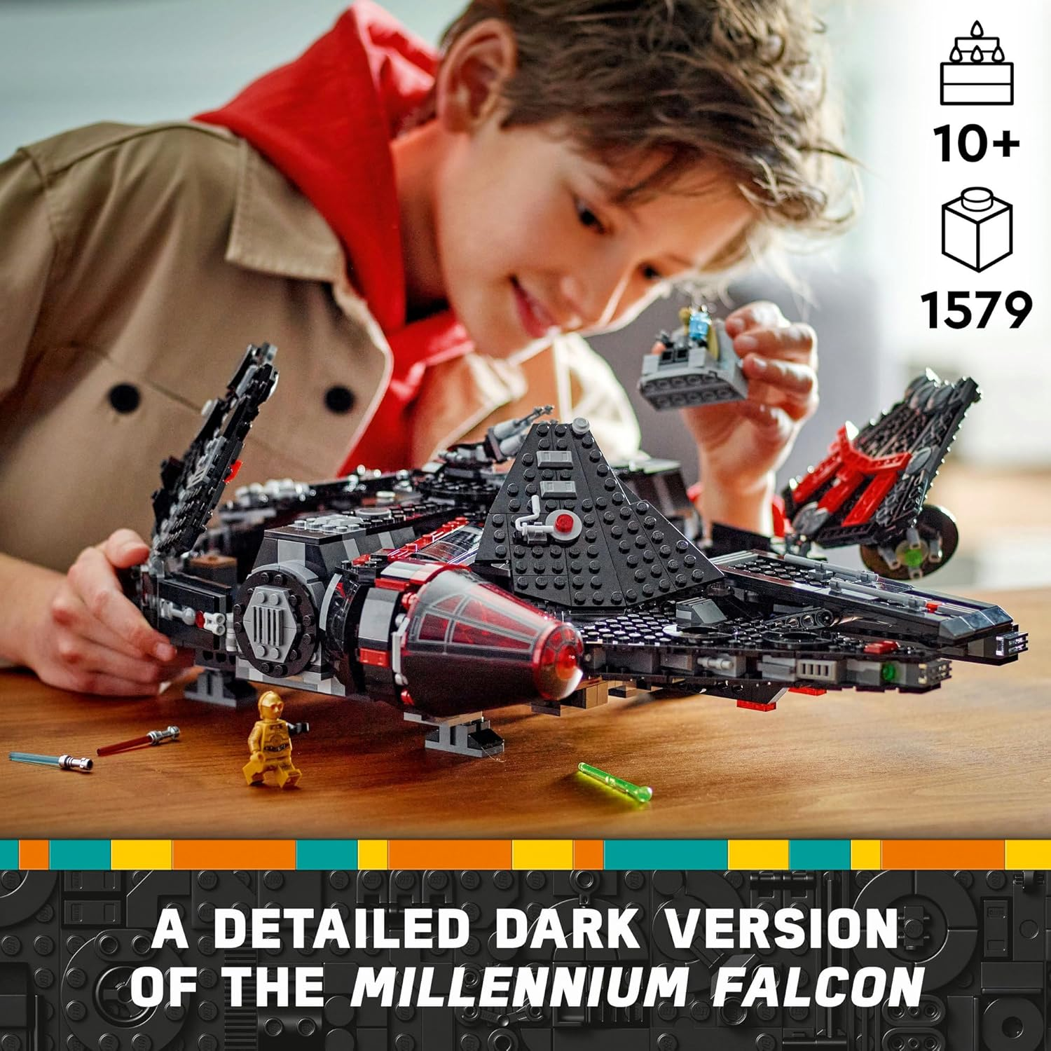 LEGO&reg; Star Wars&trade; the Dark Falcon Model Kit (1579 Pcs) Vehicle Building Set for 10 plus Year Old Boys, Girls & Fans, Kids Toy with 6 Minifigures, Accessories Including Lightsabers & Starship 75389 image number 4