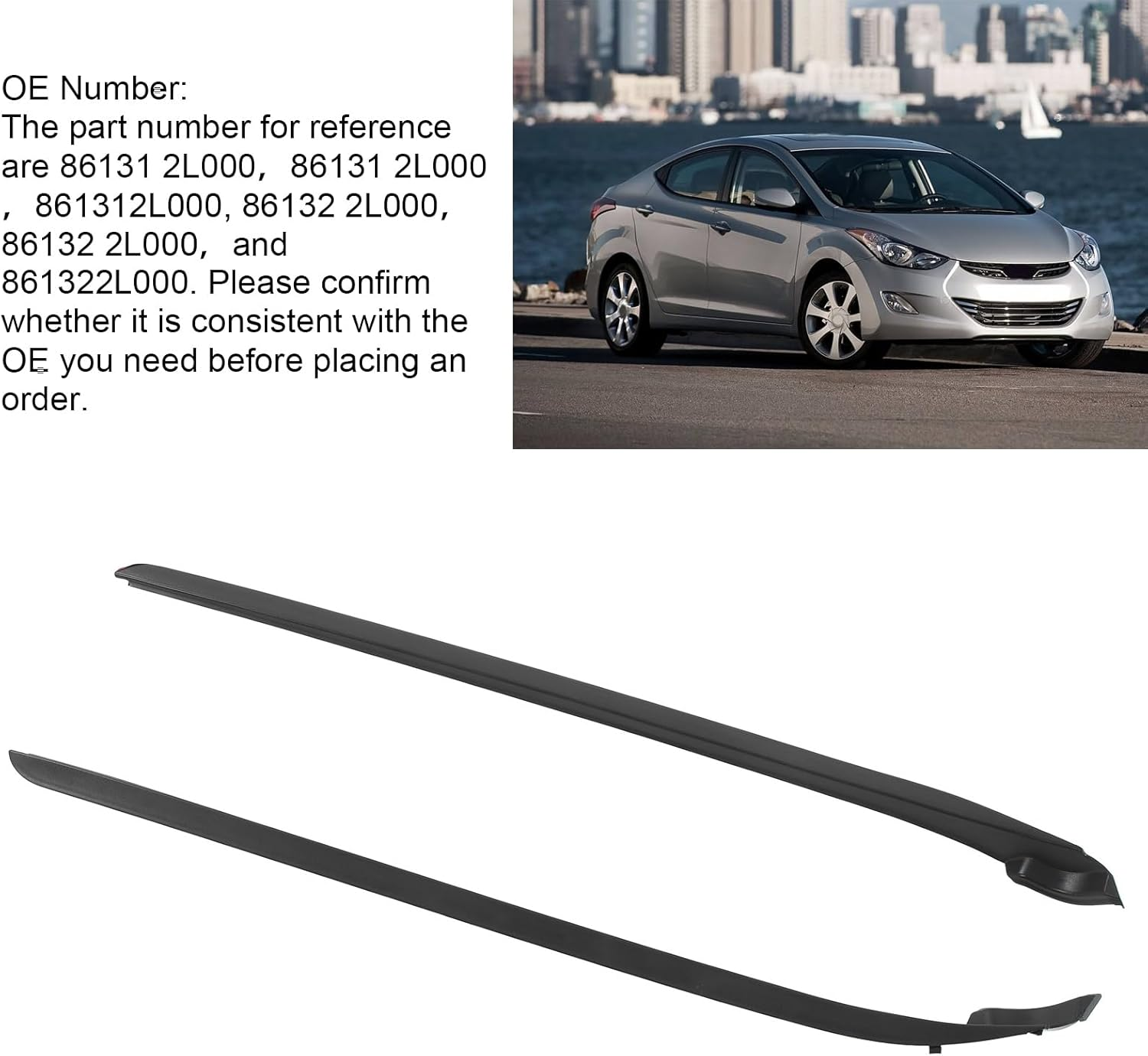 Windshield Molding Trim for Elantra I30 2008 2009 2010 2011, 861322L000 Side Pillar Trim Cover, Front Windshield A-Pillar Molding Trim for Windshield image number 5