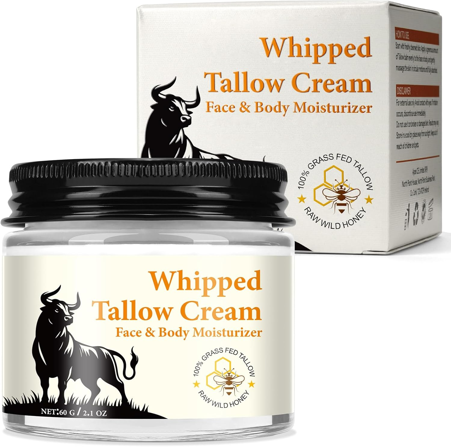 Beef Tallow and Honey Balm for Skin, All-Natural Moisturizer, Hydrating Tallow Balm with Raw Honey and Beeswax, Grass-Fed Beef Tallow & Raw Wild Honey Blend image number 5