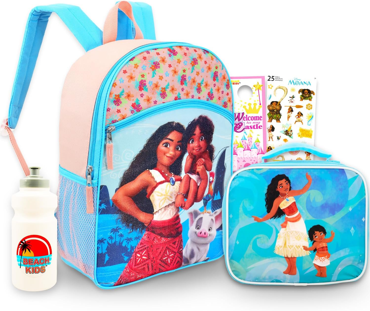 Disney Moana Backpack and Lunch Set for Girls - Bundle with 16&rdquo; School Bag, Lunch Box, Stickers, and More | Moana Backpack for Kids, Girls, Toddlers, Multicolor, Moana Backpack with Lunch Box, Moana image number 3