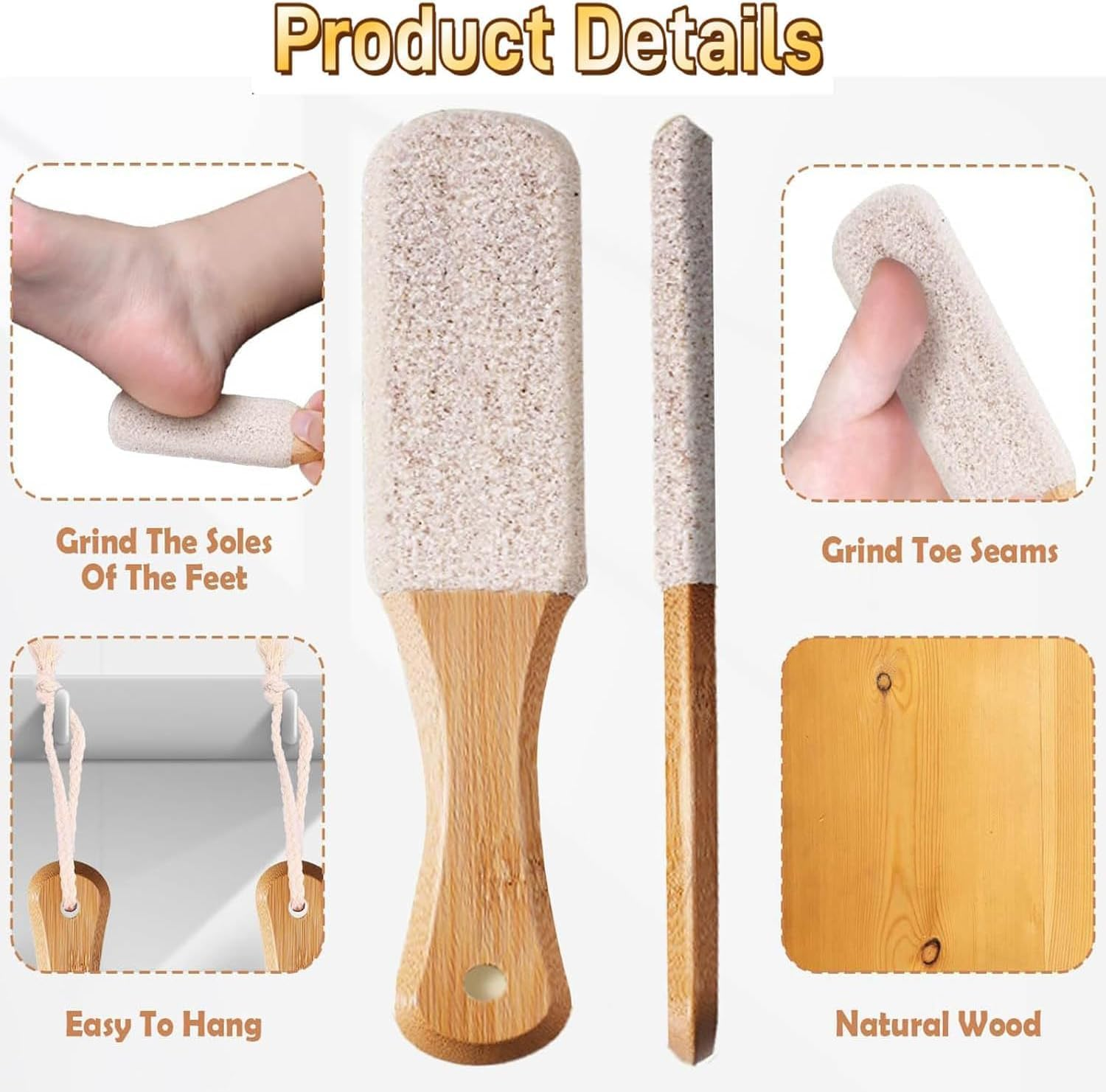 Pumice Stone Foot Scrubber Pedicure Foot File,2Pcs Foot File Pumice Stone Foot Scrubber,Double Sided Foot File Callus Remover Scrubber,Pedicure Heel Cracked Remover Foot Exfoliating Scrubber Foot File image number 5