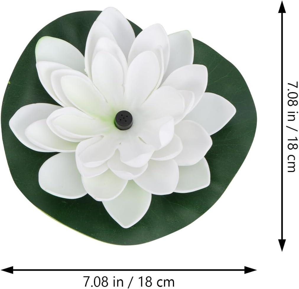 VANZACK Solar-Powered Lotus Floating Fountain Pump White Outdoor Water Feature for Garden Ponds Energy-Saving Low Noise Water Fountain Pump for Fish Tanks and Aquariums image number 2