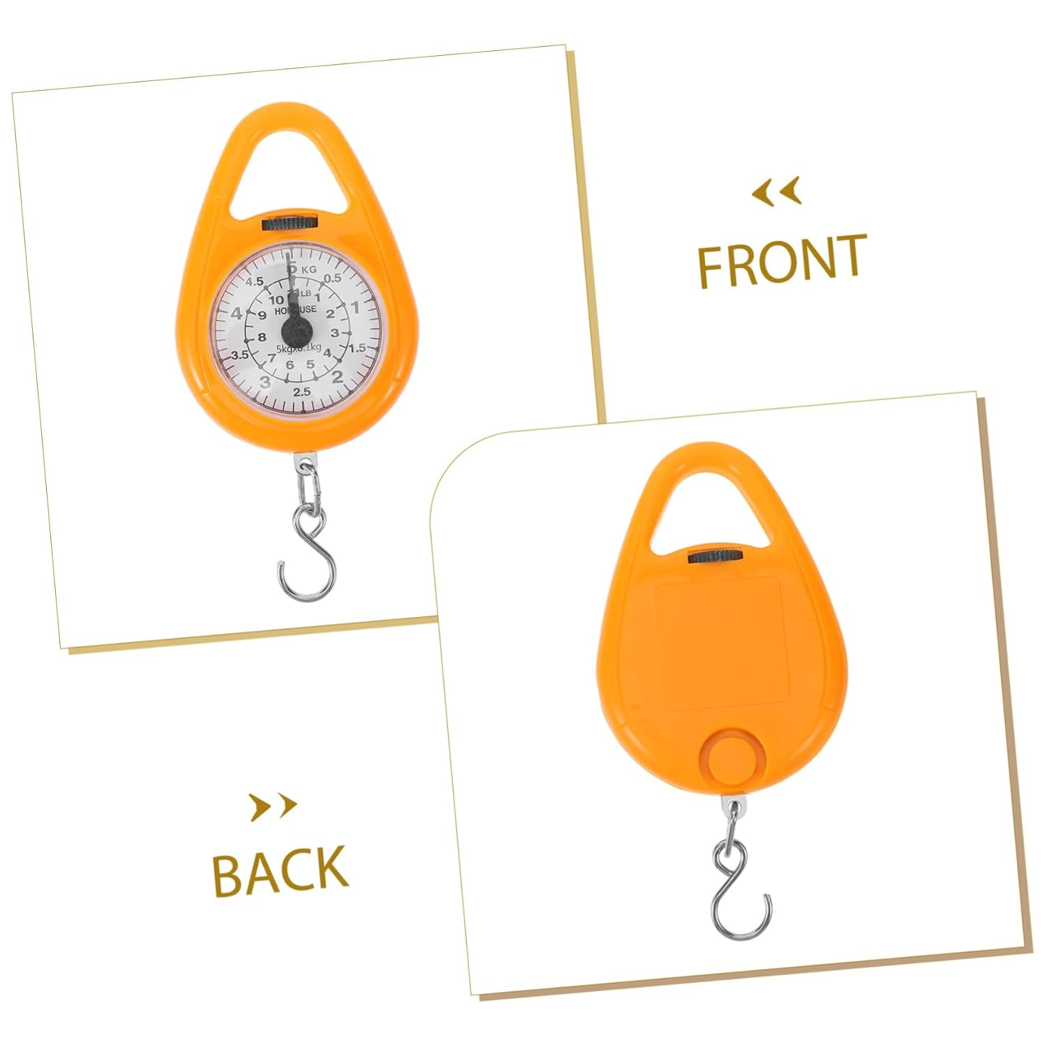 TIDTALEO Mechanical Spring Luggage Scale Portable Hanging Handheld Weight Scale with Hook Orange Mini for Suitcase and Outdoor Weighing image number 2