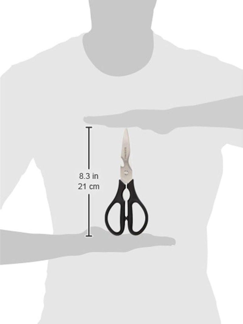 Amazon Basics Premium Multifunctional Kitchen Scissors, Black