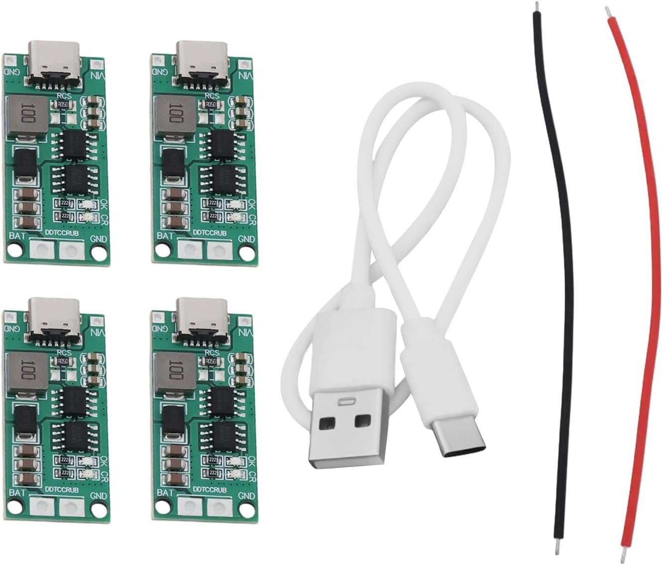 SING F LTD 4Pcs 3S 2A Lithium Battery Charging Board 12.6V USB C Step-Up Boost Module for Lithium Battery image number 4