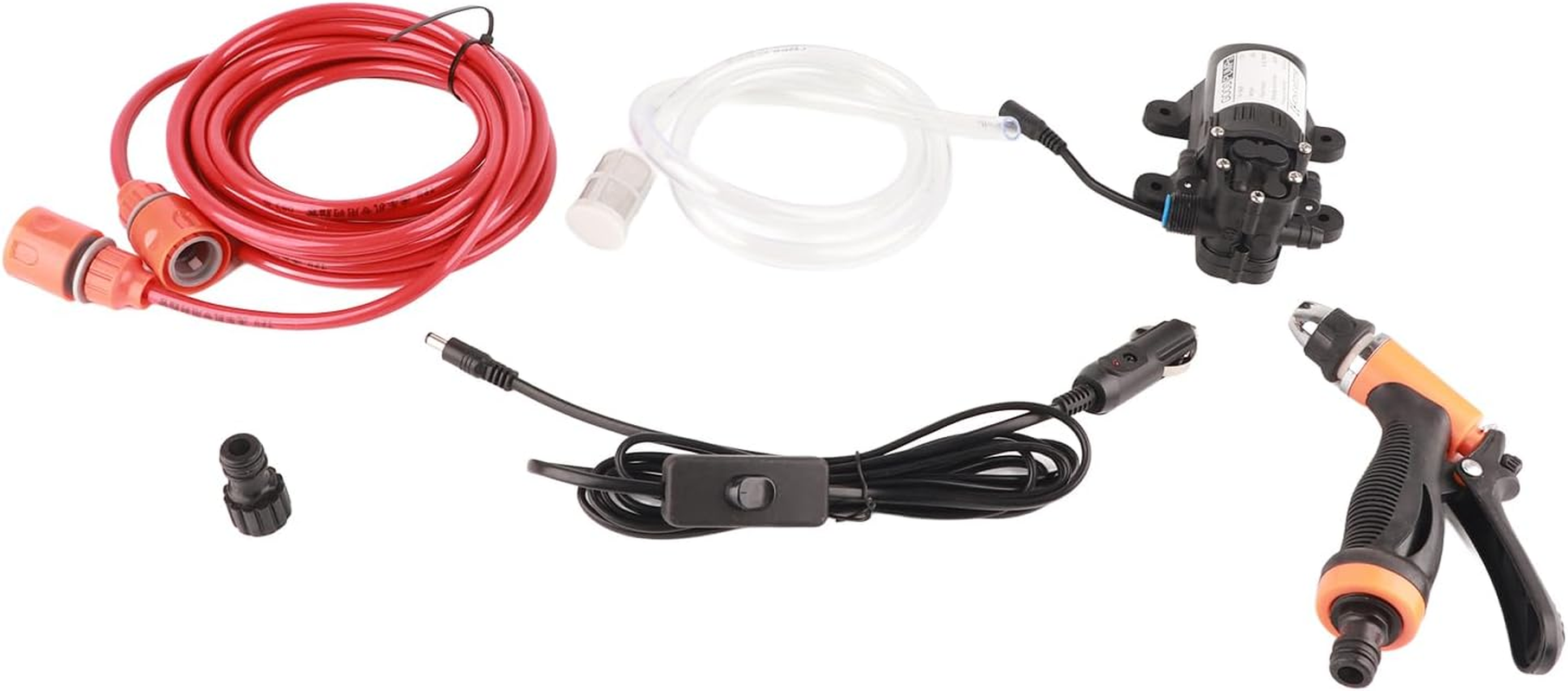 SOULONG 12V 130PSI High Pressure Electric Car Washer Portable Car Washing Machine Kit with Spray Gun and Hose for Van Yacht Garden