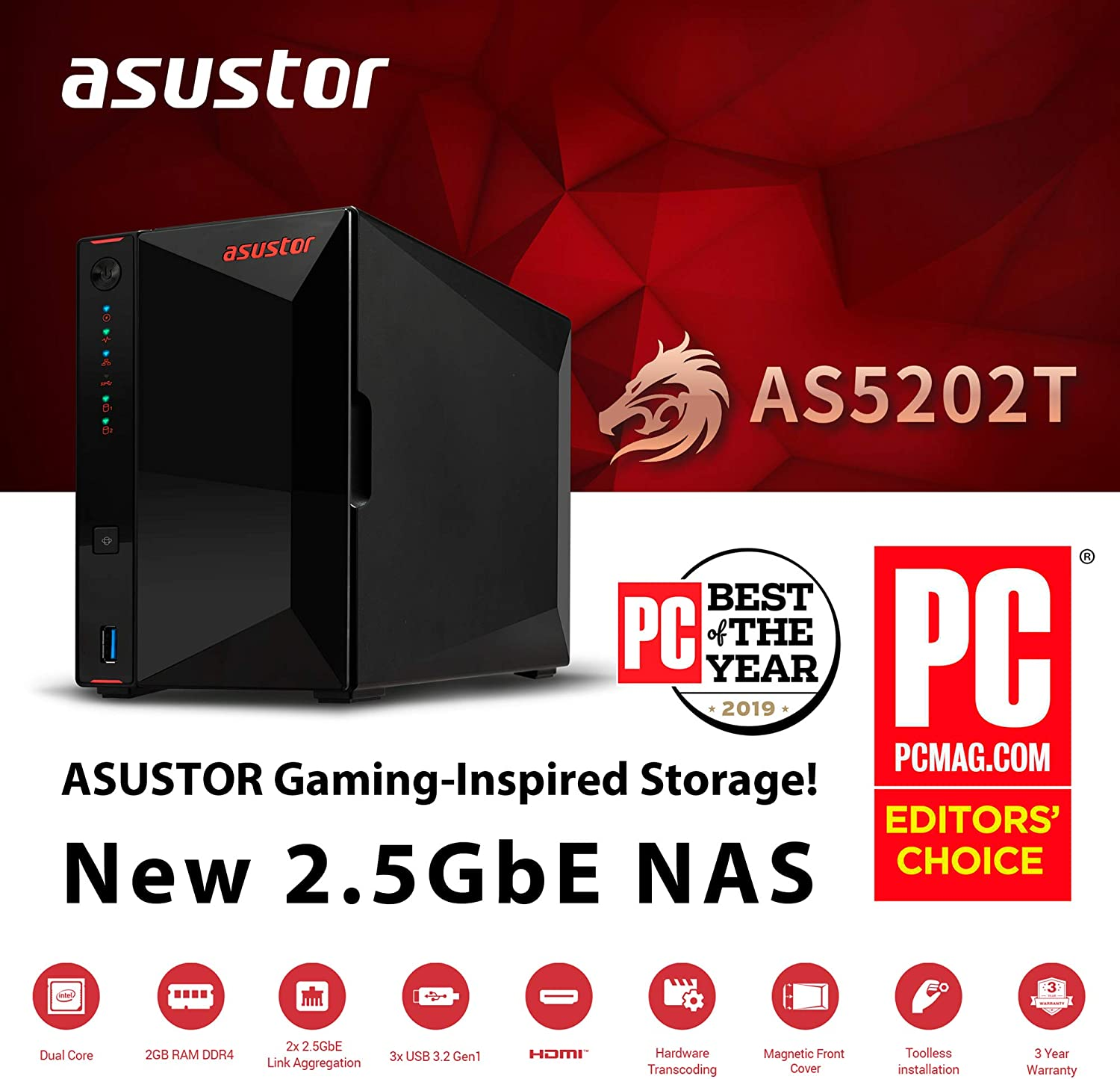Asustor AS5202T Drivestor Pro 2-Bay NAS Storage System image number 4