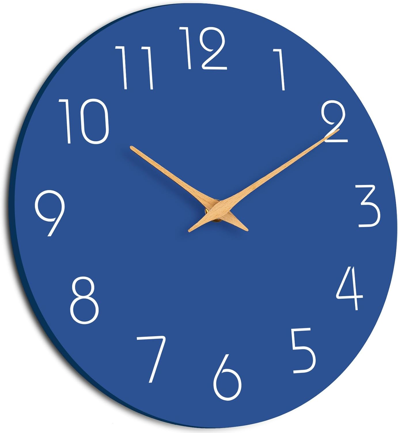 MOSEWA Wall Clock - Silent Non-Ticking 10 Inch Wall Clocks Battery Operated - Modern Style Wooden Clock Decor Decorative for Kitchen,Home,Bedrooms,Office(Blue) image number 6
