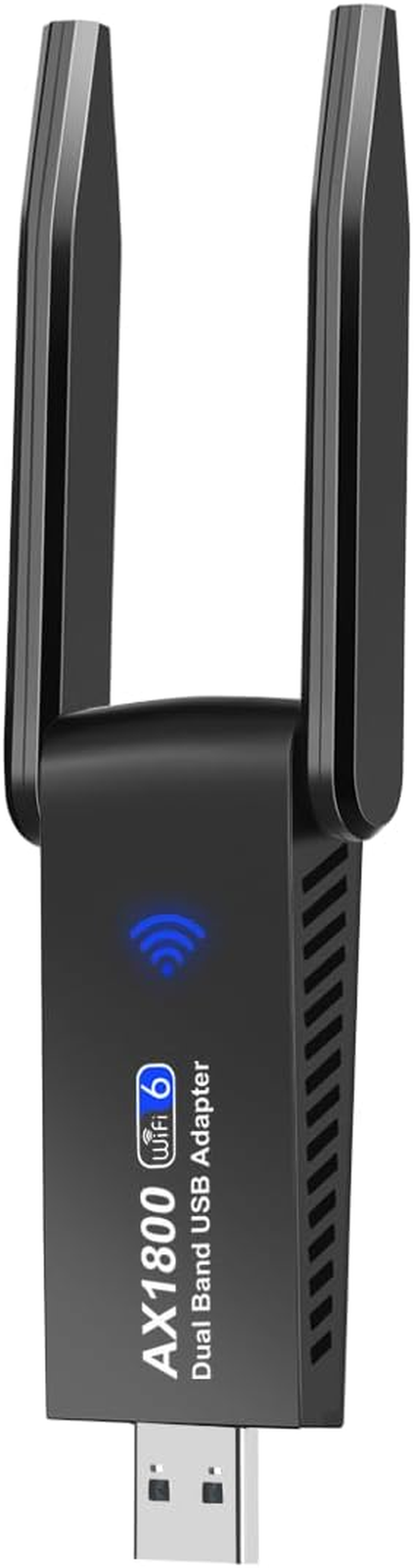 1800Mbps USB Wifi 6 Adapter,Dual Band 5Ghz 1201Mbps + 2.4Ghz 574Mbps,Long Range USB Wifi Adapter with High Gain Double Antennas,802.11Ax,For Desktop PC Laptop Support Windows 10/11,Black image number 4