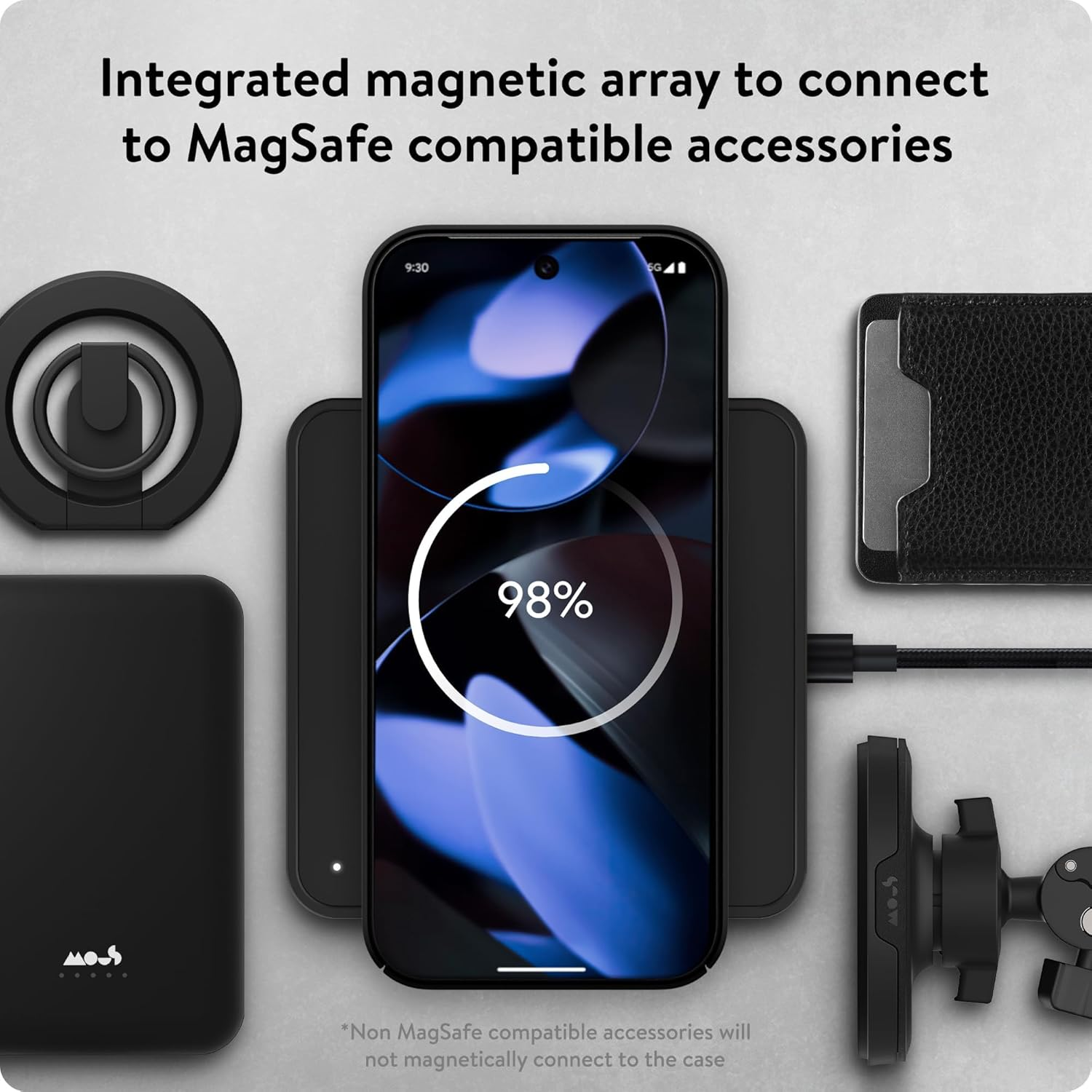 Mous for Google Pixel 9 Pro XL Case Magsafe Compatible - Super Thin - Magnetic Phone Cover - Black image number 4