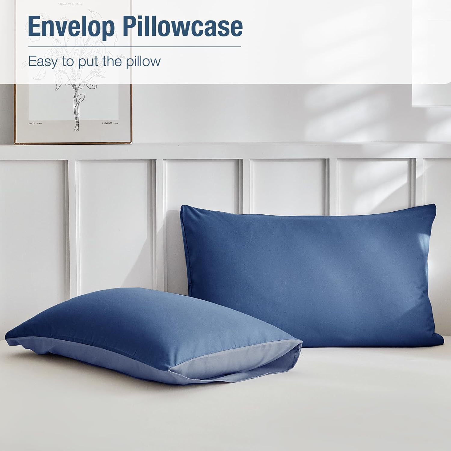 Tokokimo Queen Quilt Cover Set, Ultra Soft Microfiber Bedding Duvet Cover Set, 3 Piece Solid Color Doona Cover Set with Zipper Closure and Corner Ties (Navy, Queen) image number 2