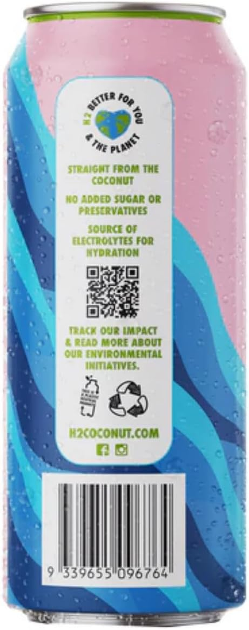 H2Coco Pure Coconut Water, 12 X 500 Ml, Pure Coconut Water with Lychee