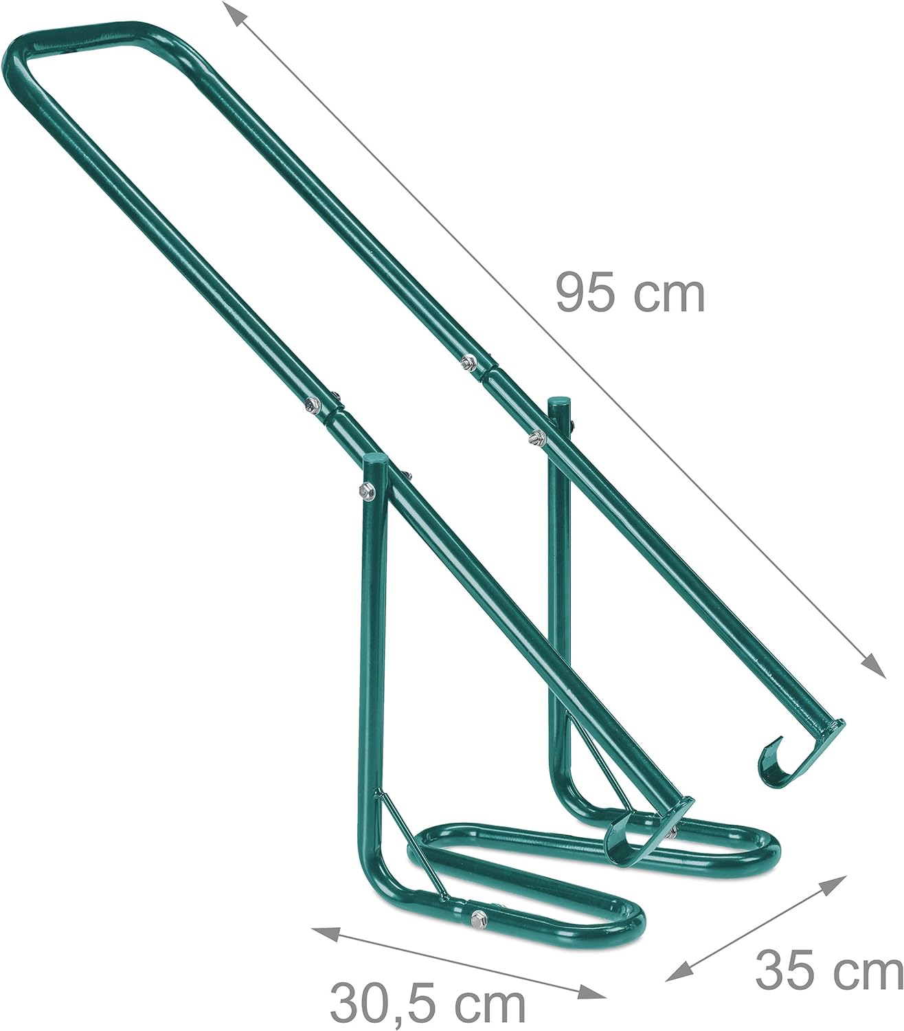 Relaxdays Rubbish Press for Wheelie Bins, Household Waste Compressor, Manual, Recycling Compactor, Steel, Green, 1 Item