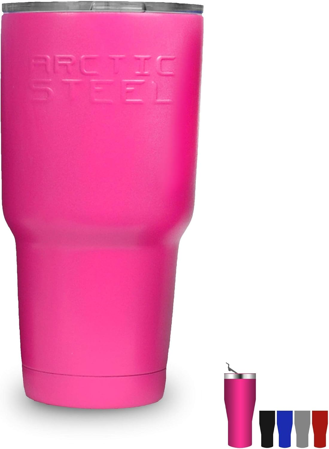 30Oz Tumbler - Durable Stainless Steel Double Wall Vacuum Insulated - BPA Free & Environmentally Friendly Travel Mug - Zero Sweat Rambler -RED without ICE Mold