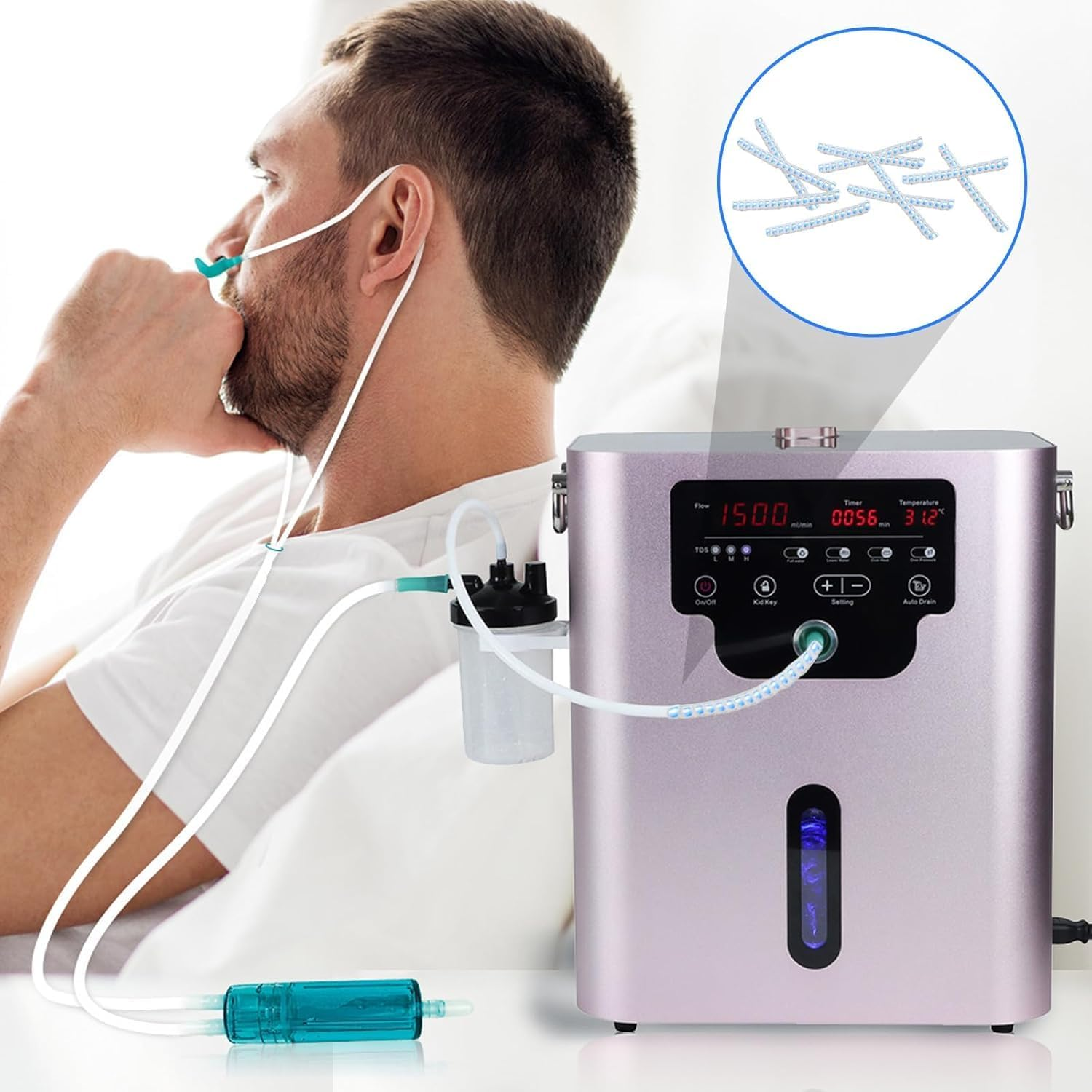 10 Pcs Oxygen Tube Support,Crimp Straightener for Oxygen Hose Supports,Keep Oxygen Hose from Kinking Compatible with Oxygen Concentrator, Portable Oxygen Hose Nasal Cannula Oxygen Tubing Accessories image number 2