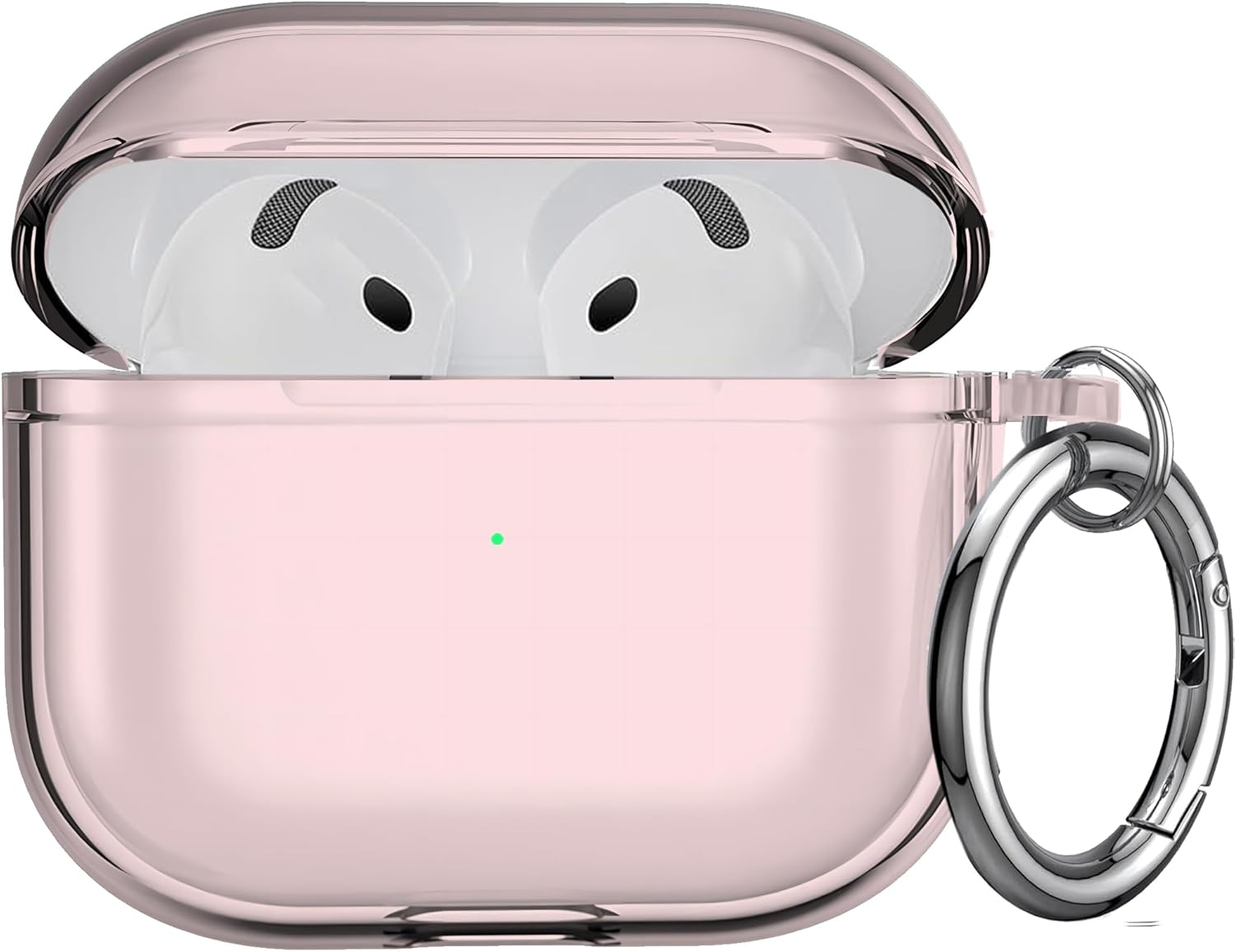 USTIYA Case for Apple Airpods 4 Cover Airpods4 2024 Shock-Absorption Transparent TPU Thickening (Pink/Red)