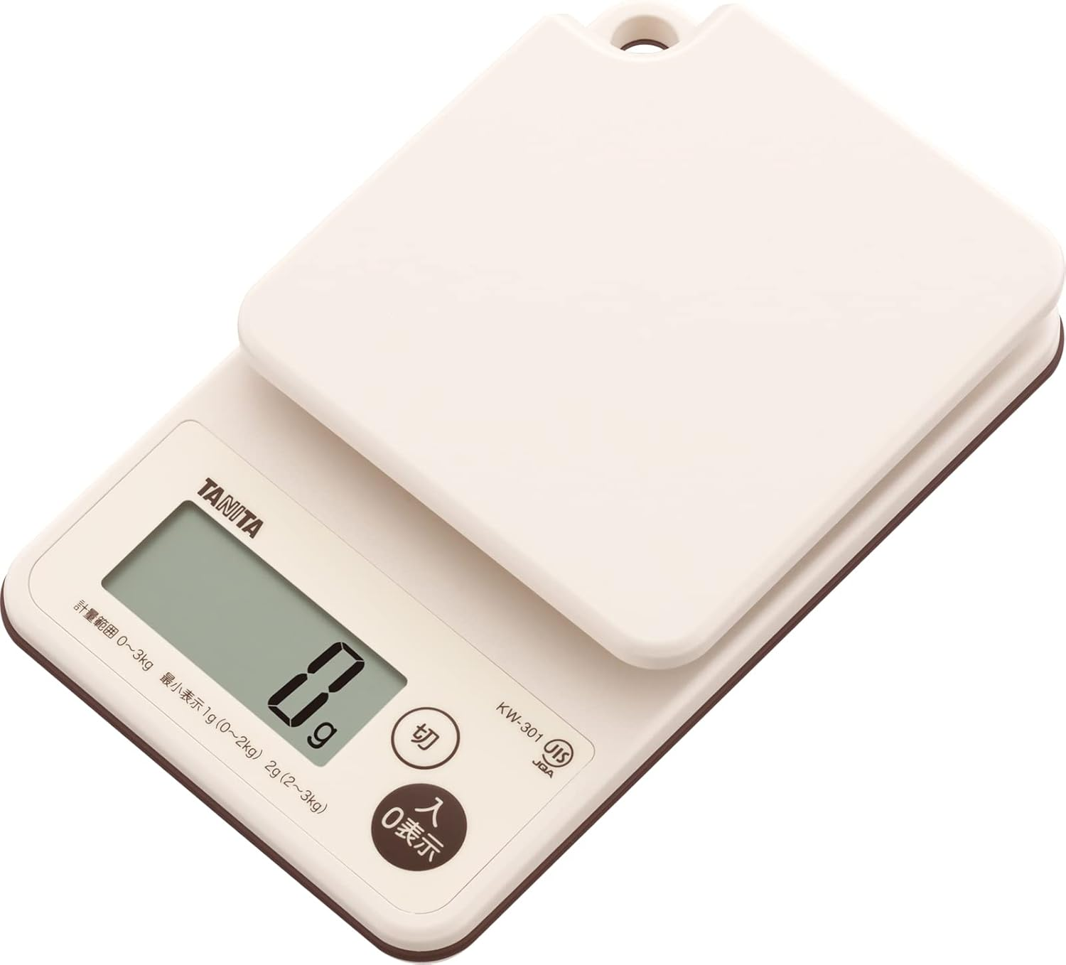 Tanita KW-301-IV Cooking Scale, Scale, Kitchen Cooking, 6.6 Lbs (3 Kg), 0.4 Oz (1 G) Unit, Waterproof, Washable, Washable, Removes in 1 Second, Ivory image number 4
