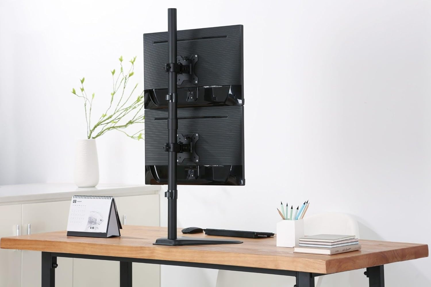 Brateck LDT12-T02V Dual Screens Economical Double Joint Articulating Steel Monitor Stand Fit Most 13 - 32 Inch Monitors up to 8Kg per Screen VESA 75X75/100X100 image number 6