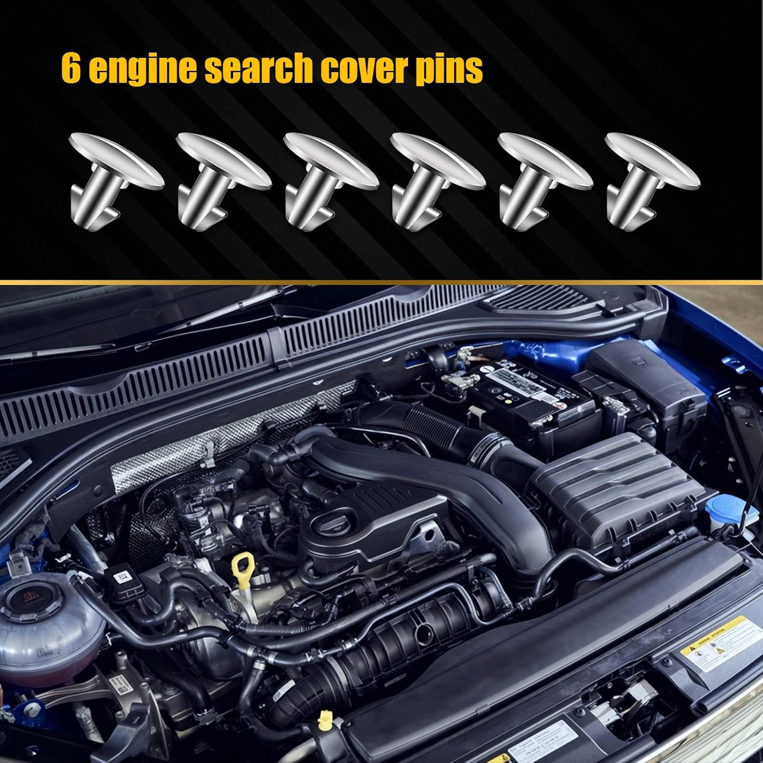 Pack-14 Lower Engine Cover Pin Screw, Engine Splash Shield Hardware Screw and Access Clip, Compatible with Honda Accord Civic CR-V 90674-TY2-A01 90105-TBA-A00 (Silver) image number 4