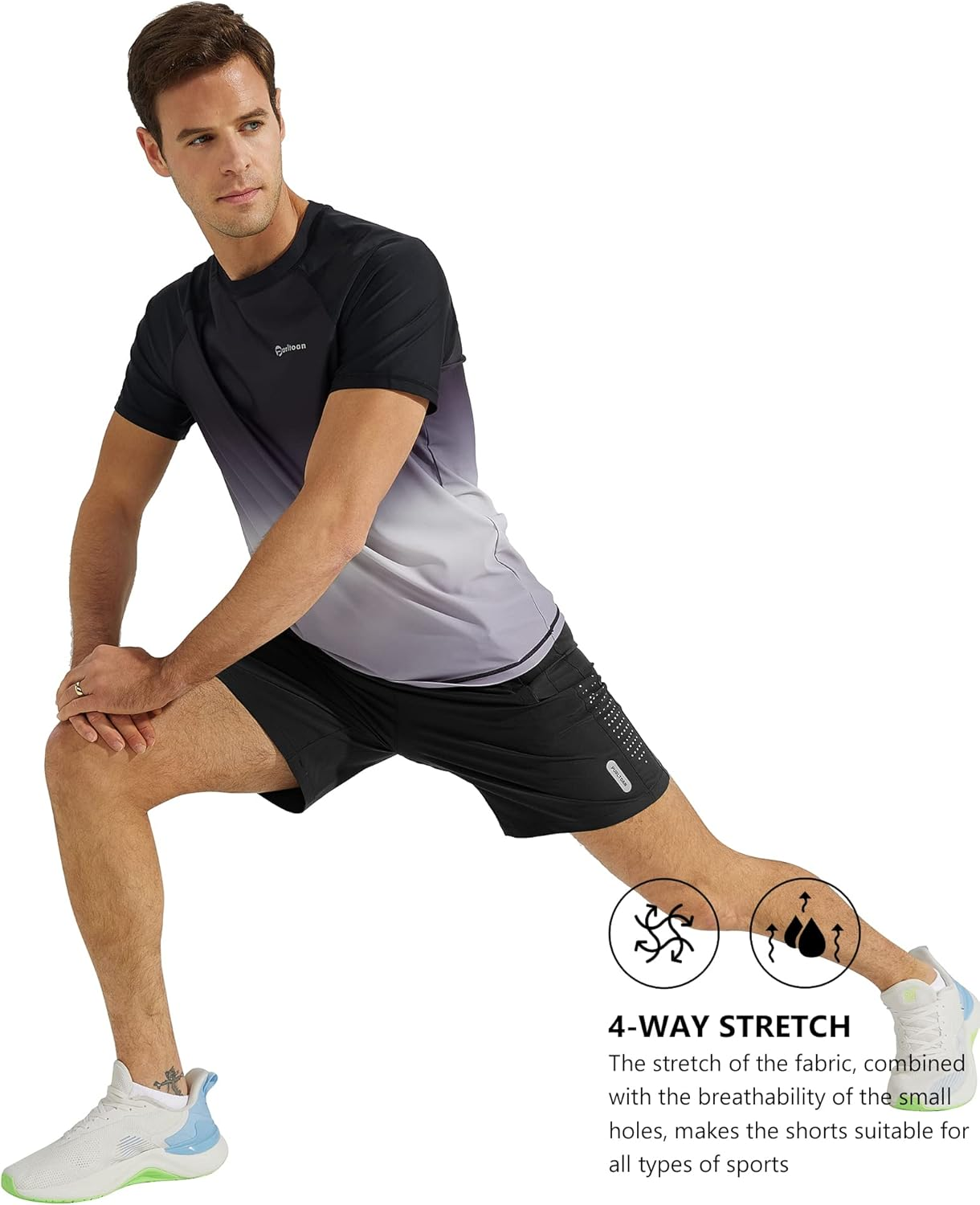 Zoofly Gym Shorts for Men Quick Dry Fitness Sports Running Shorts Mens Soft Breathable with Zip Pockets image number 7