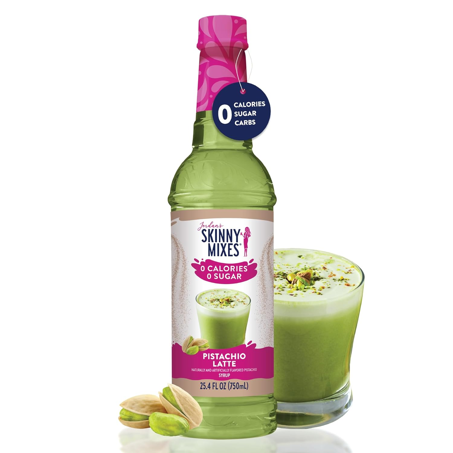 Jordan'S Skinny Mixes Syrups Pistachio Latte, Barista Collection Sugar Free Coffee Flavoring Syrup, 720.1 G (Pack of 1) Bottle image number 2