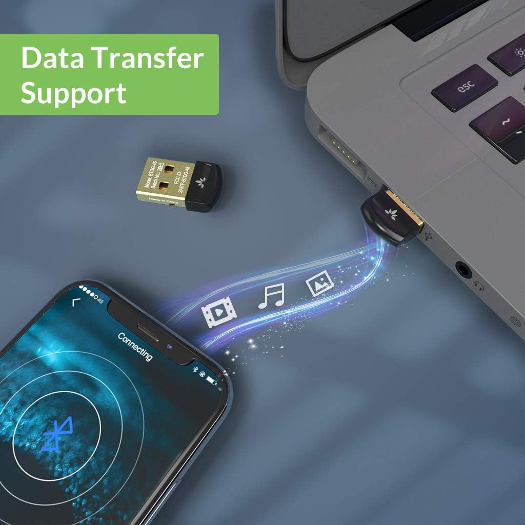 Avantree DG45 Bluetooth 5.0 USB Dongle, Bluetooth Adapter for PC Computer Desktop Laptop, Wireless Transfer for Bluetooth Headphones Speakers Keyboard Mouse Printers Music & Calls, Windows 11/10/8.1/8 image number 5