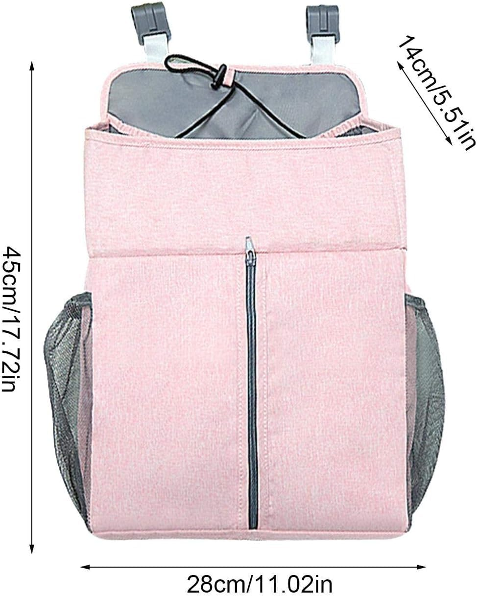 Hanging Diaper Organizer Nursery Crib Hanging Nappy Organizer, Hangable Diaper Caddy Storage Bag Waterproof Diapers Stacker Closet for Baby Caddy Crib Baby Stroller Pushchair Baby Essential image number 2