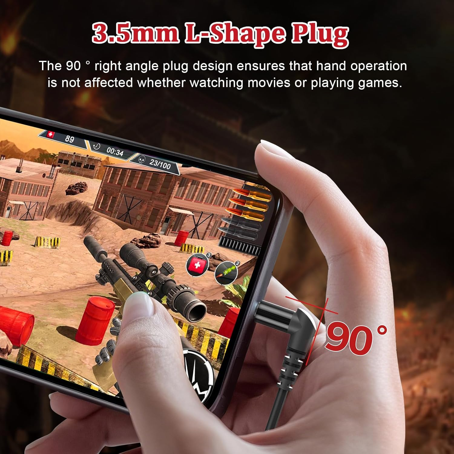 Gaming Earphones, 3.5Mm Wired Earbuds, Stereo Gaming Earbuds, PC Headset In-Ear Hearphones with Detachable Microphone & Volume Control for PC, Laptop, Phone image number 4