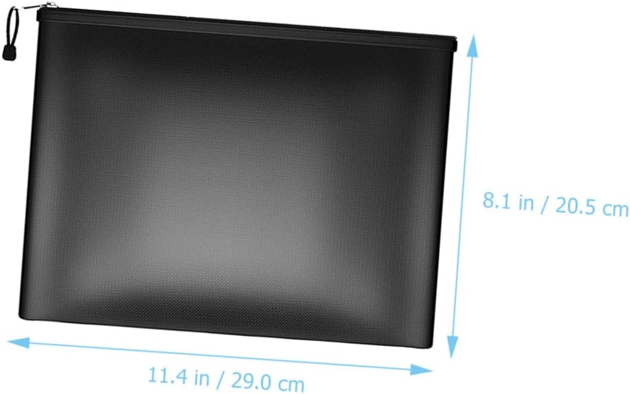 Fireproof Waterproof Money Bag 29X20.5Cm with Zipper Document Storage Pouch for Home Office Important Document Holder image number 3