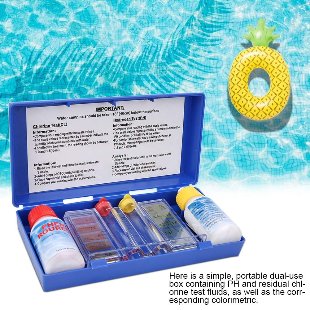 Srliya Compact, Easy to Carry and Accurate Testing Water Quality Test Kit for Swimming Pools, Spas and More, with PH and Testing Box, Colorimetric Liquid Wastes Set image number 3