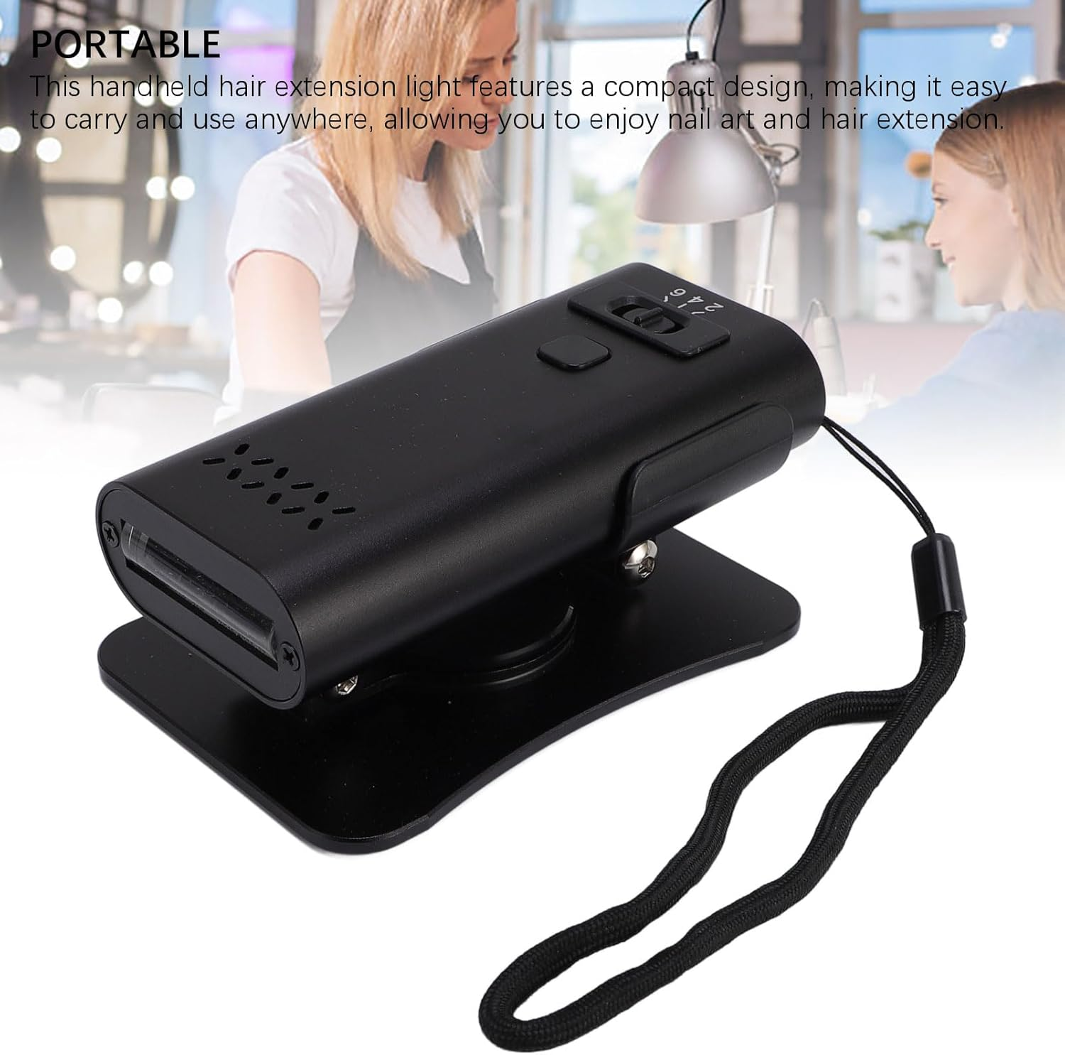 Quick Drying Hair Extension Lamp with Stand, USB Rechargeable LED Nail Light for Nail Art and Hair Extension, Compact Design for Easy Portability image number 3