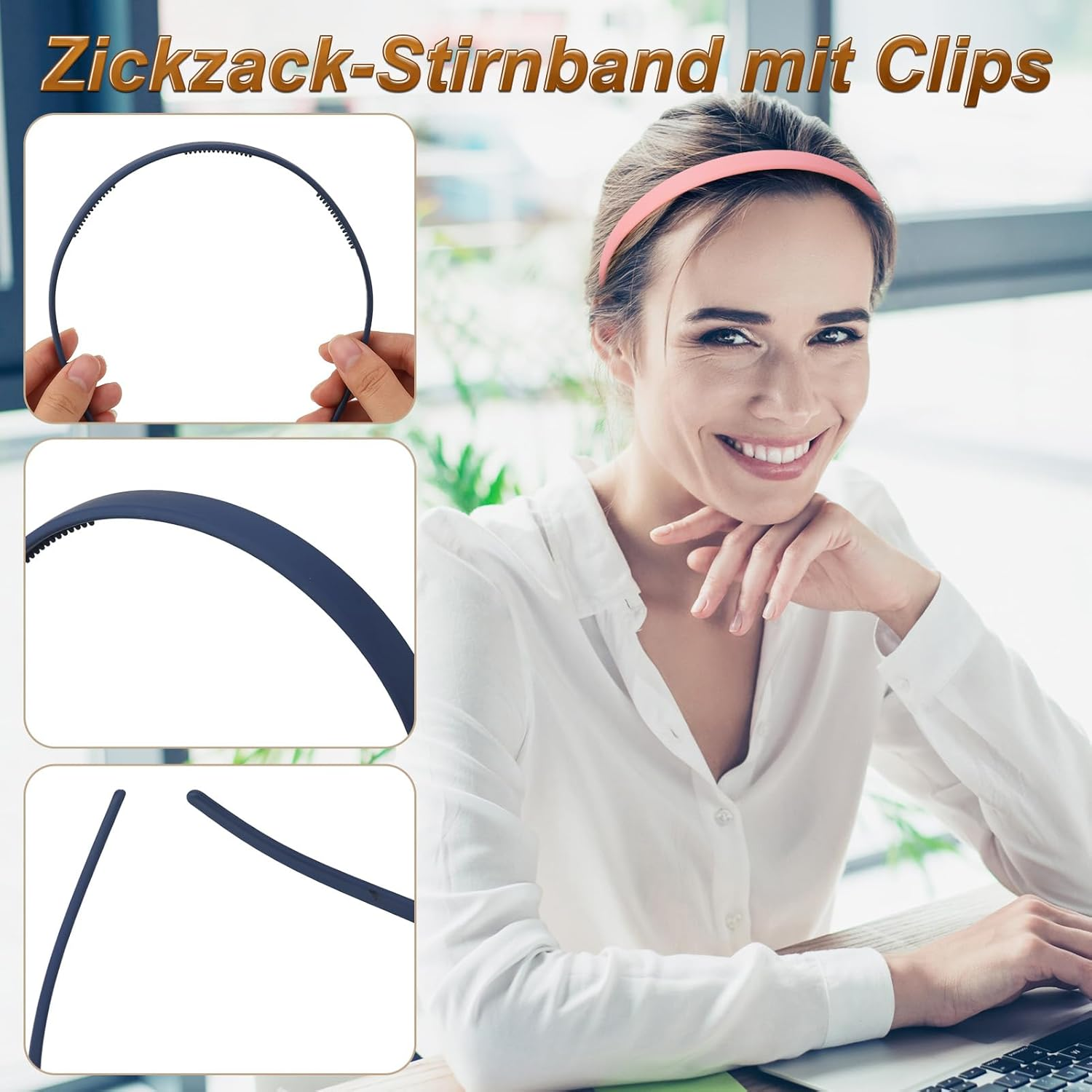 Dusaniyali Pack of 6 Zigzag Headbands, Women'S Headbands, Thin Matte Finish, Non-Slip Hair Band, Zigzag Elegant Headband, Girls, Women, for People Who Wear Glasses, Sunglasses, Everyday Life image number 5