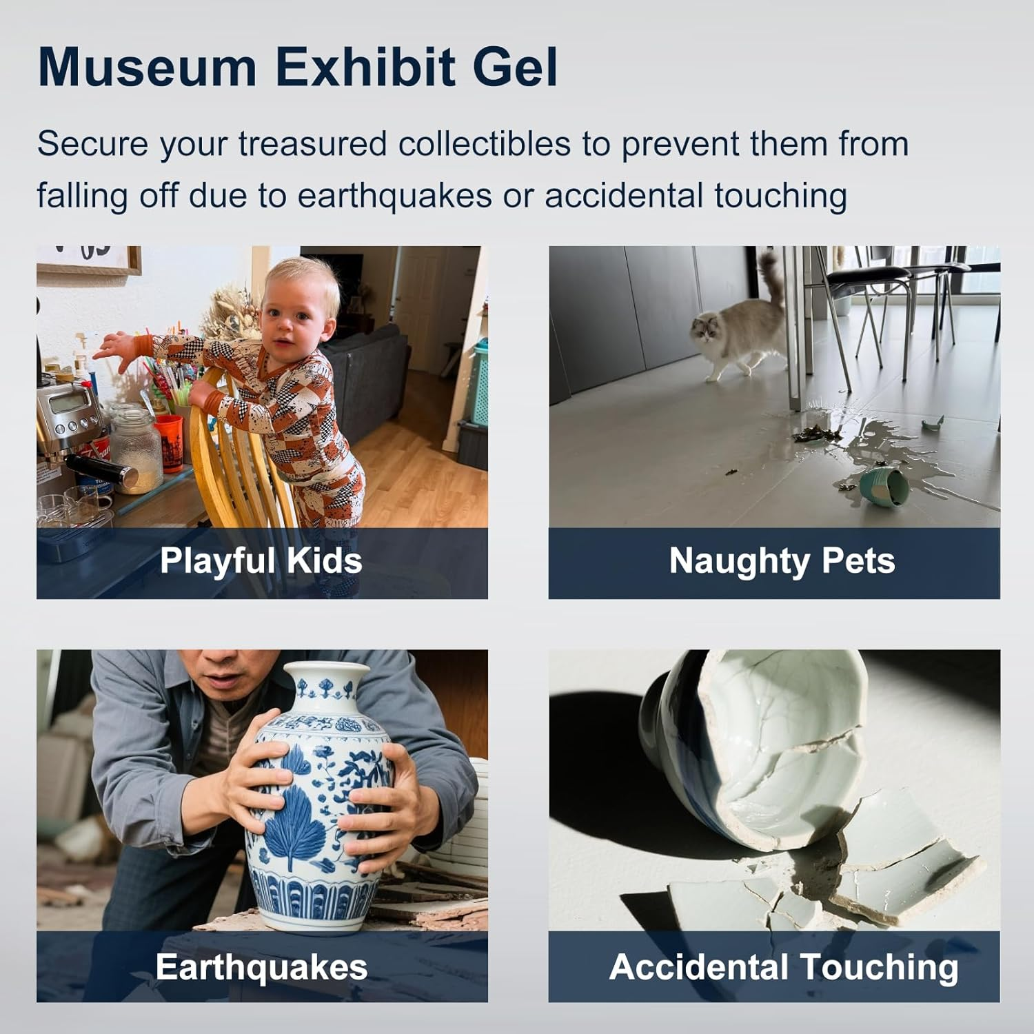 WAN2TLK Museum Gel 180G/6.5Oz| Museum Putty Clear Removable/Reusable | Protects Artifacts and Fragile Items | Shock and Slip Resistant | Essential for Home and Commercial Displays image number 6