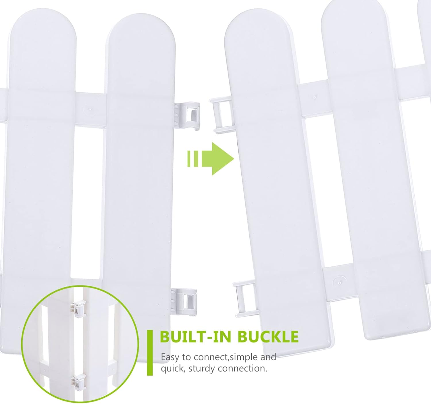 Ciieeo 5Pcs White Plastic Fence Garden Picket Fence Plastic Path Panels for Christmas Xmas Tree Gate image number 3