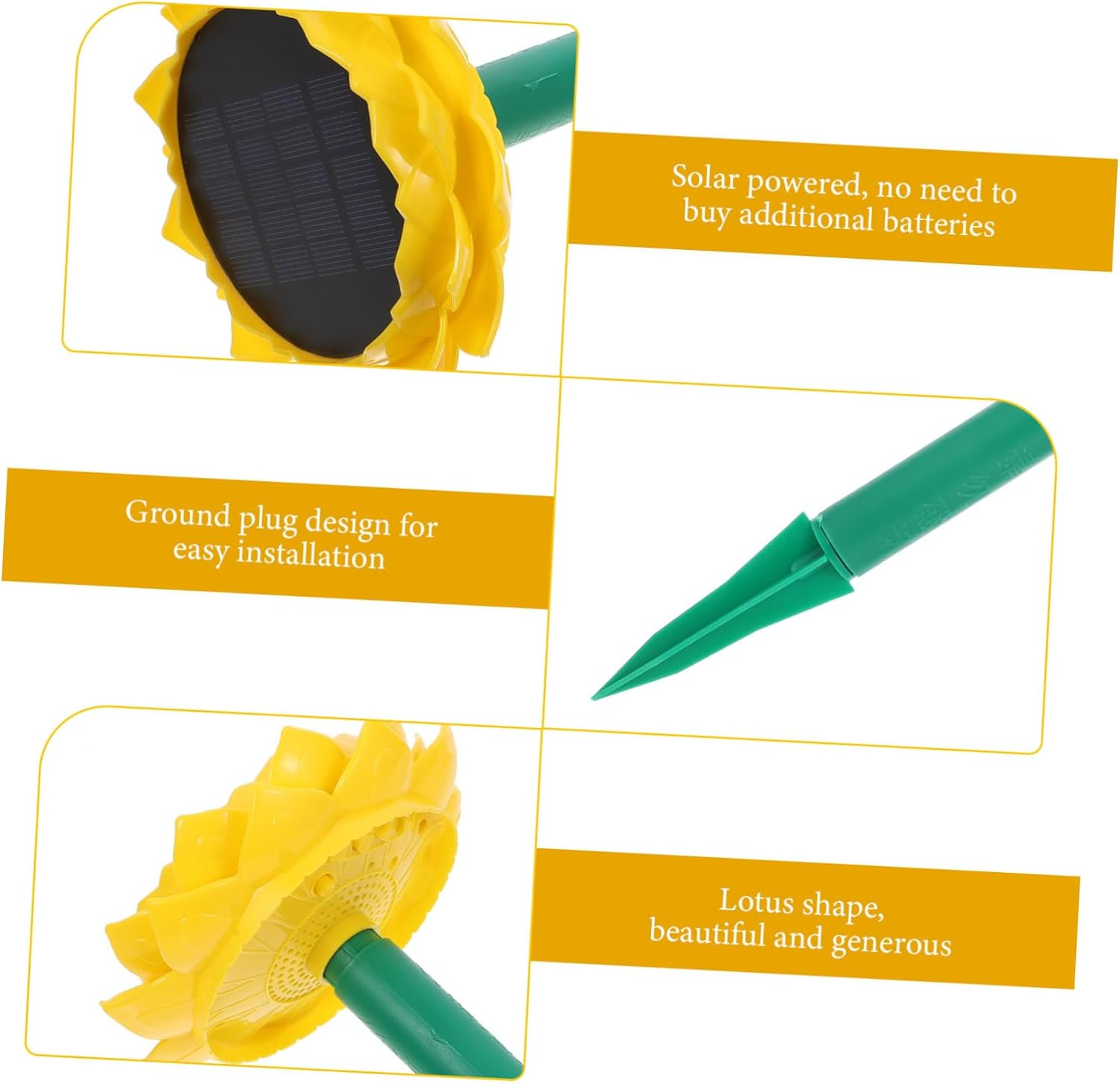 KOCKSHION Solar Powered Outdoor Lotus Speaker Buddhist Lotus Speaker Music Player Solar Powered for Garden Decoration image number 3