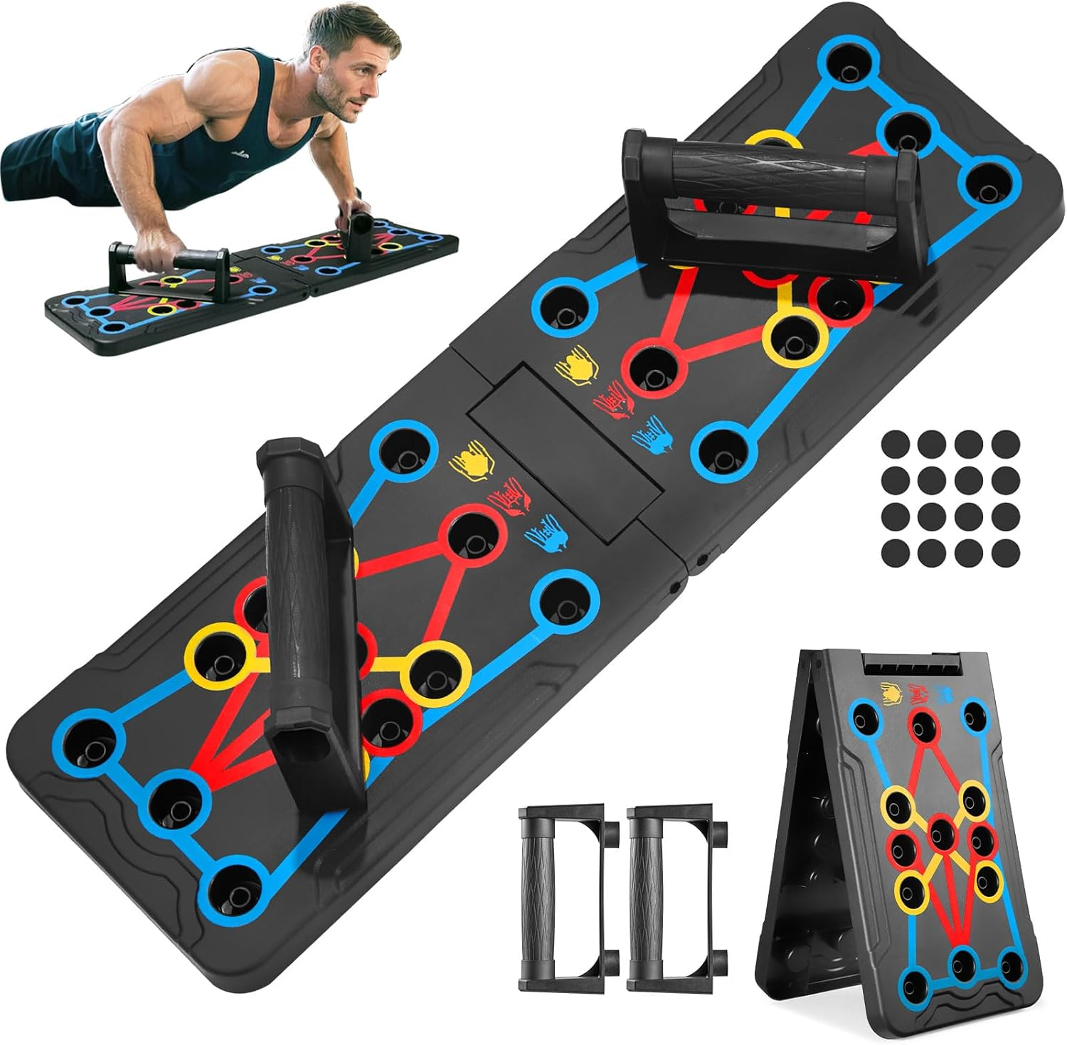 MODY RODY Foldable Push up Board with Non Slip Pads Set | Exercise Push up Bars for Men | Durable Push up Stands Home Gym Accessories image number 3