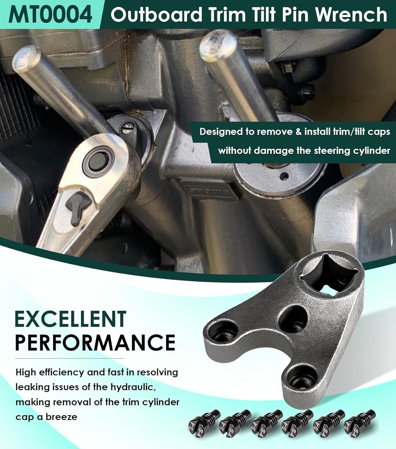 Yoursme Trim/Tilt Pin Wrench Mt0004-38Mm X 4Mm for ALL Seastar Steering Cylinders & for Yamaha 4 Stroke V6 Remove Hydraulic Cylinders Trim/Tilt Caps image number 4