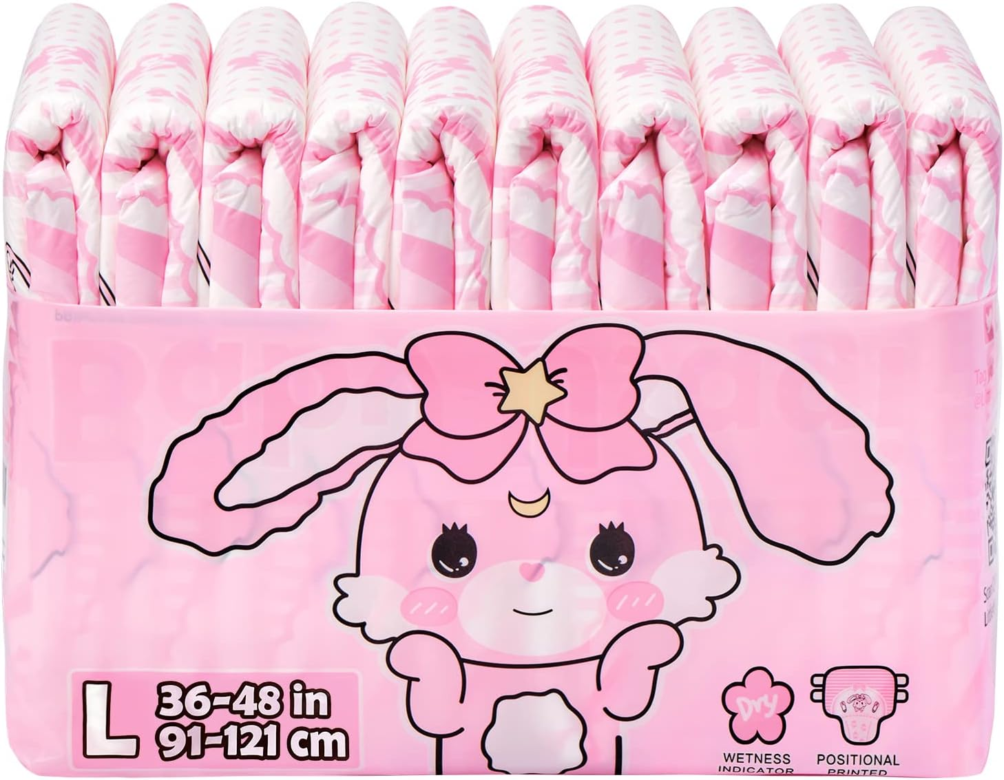 Littleforbig Adult Printed Diaper 10 Pieces - Baby Usagi (L) image number 6