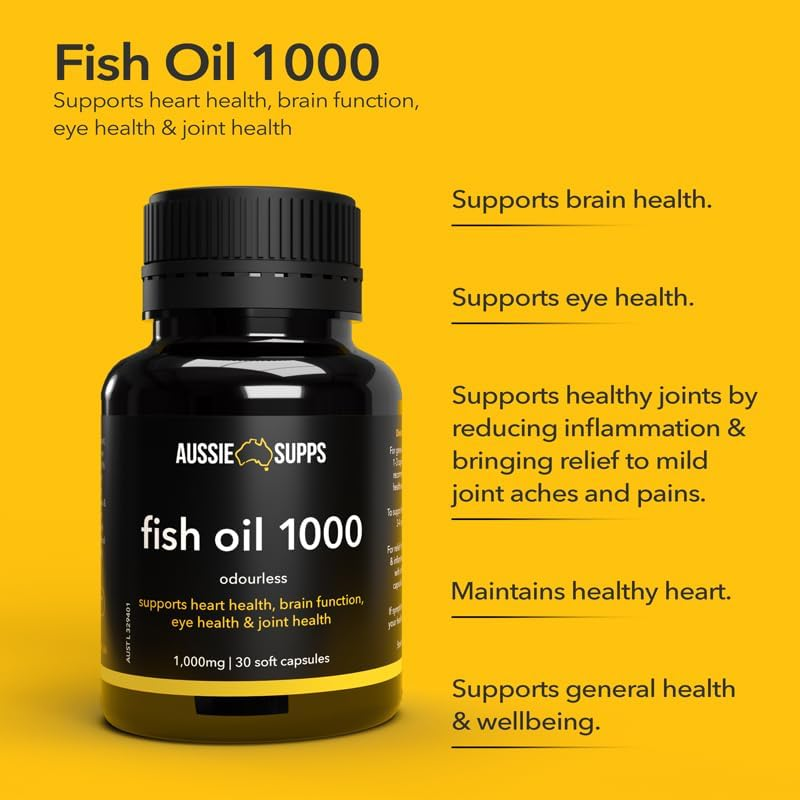 Fish Oil 1000 &ndash; Supports Heart, Eye, Brain, and Joint Health with Natural Fish Oil, Omega-3 Marine Triglycerides, Eicosapentaenoic Acid (EPA), Docosahexaenoic Acid (DHA) (30 Capsules) image number 1