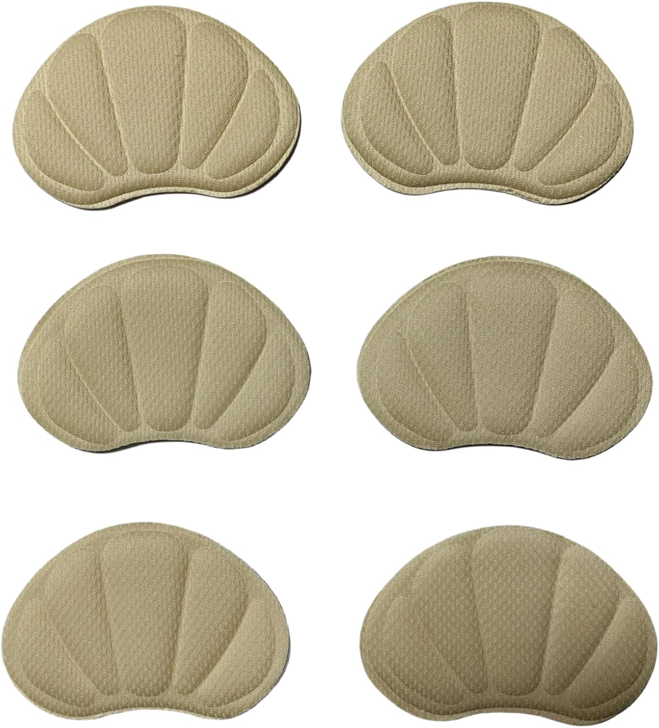 6 Pcs Unisex Heel Protectors for Loose Shoes, Heel Cushion with Self-Adhesive Pads for Sneaker Shoes Too Big (Nude, One Size)