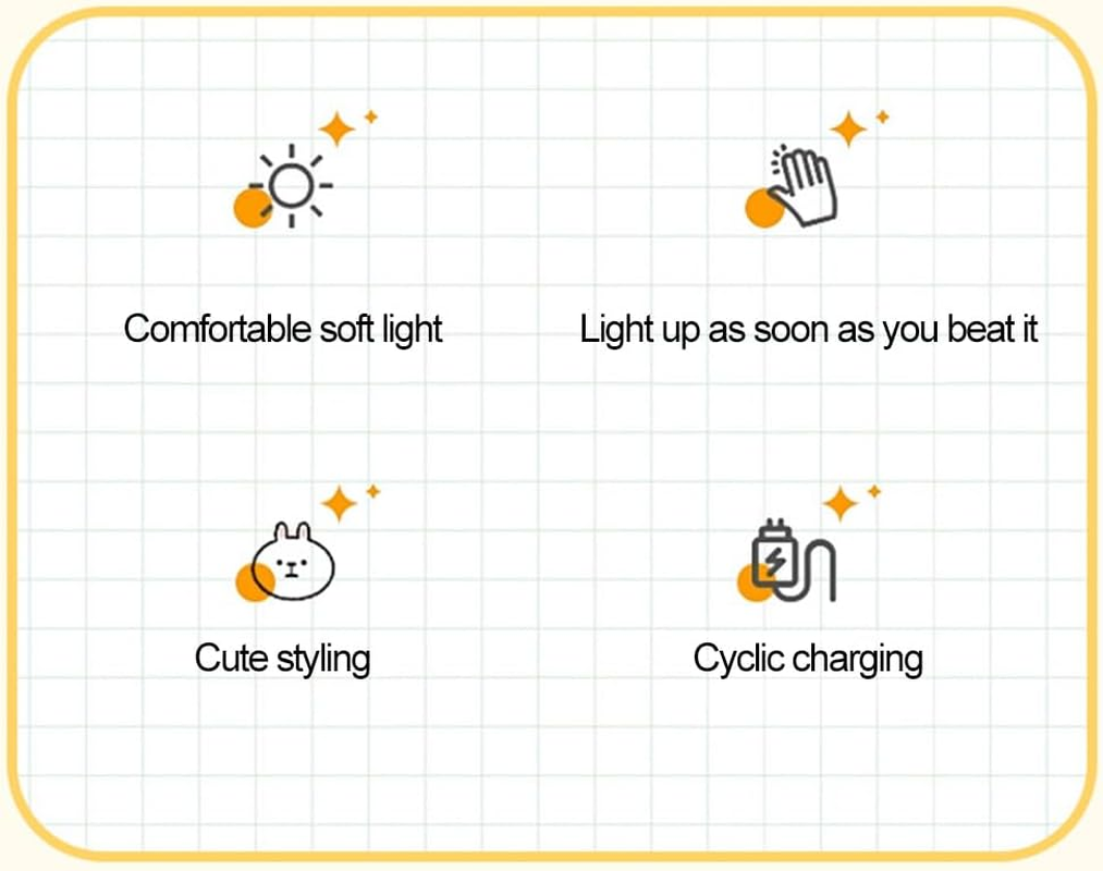 LED Silicone Night Light Rechargeable Patting Lamp Cartoon Touch Light (Cow) image number 1