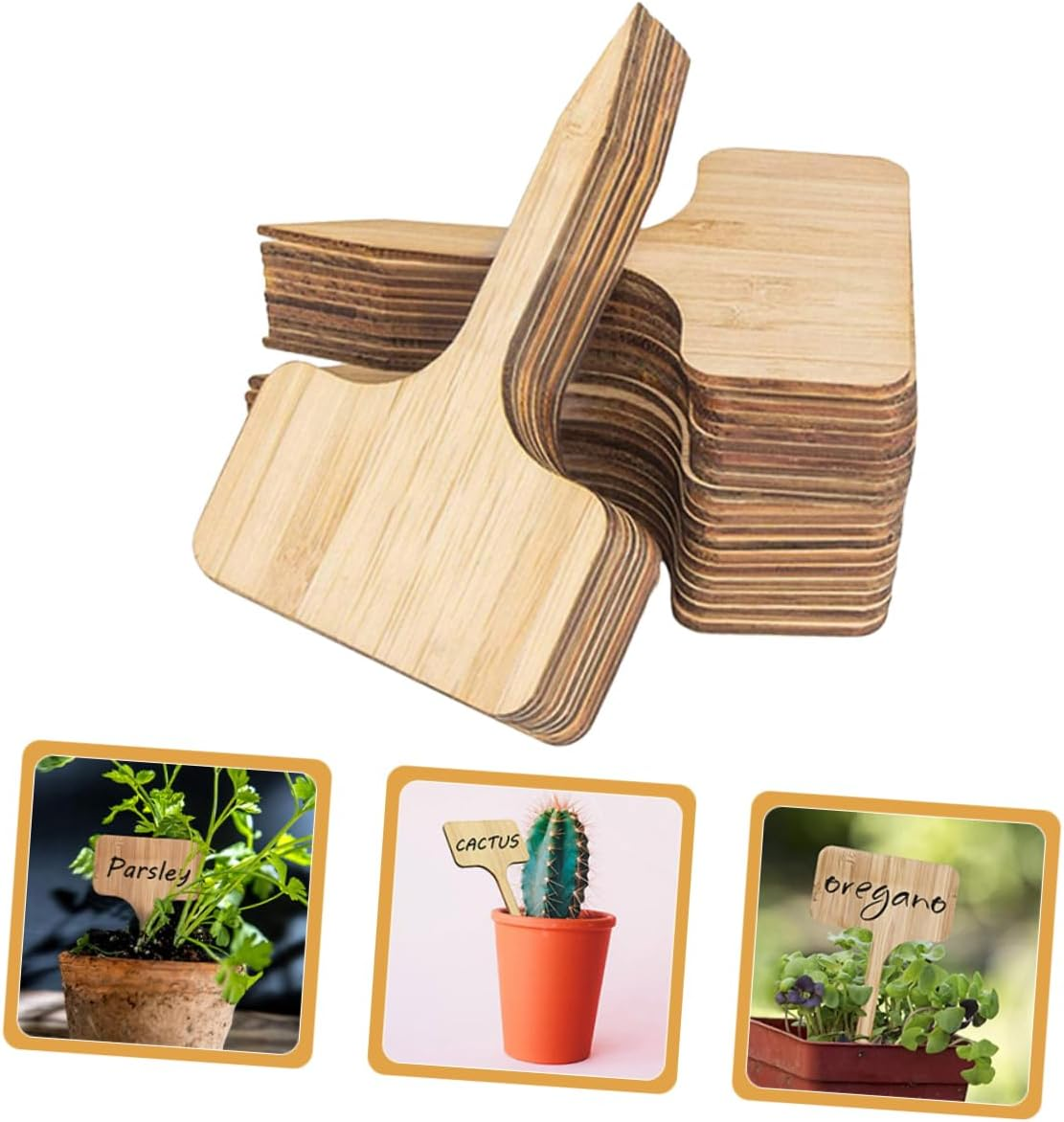 Sosoport 60Pcs Wood Plant Labels Garden Tags for Plants Outdoor Seedling Labels Markers for Potted Nursery Garden Supplies image number 1