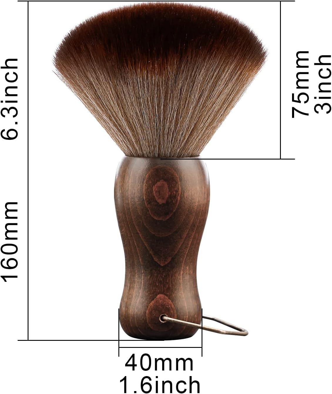 CGBARBER Barber Neck Duster Brush Wood Handle with Hook for Hair Cutting&hellip; (Neck Brush+Black Brush) for All Hair Type. - Neck Brush+Black Comb Brush image number 2