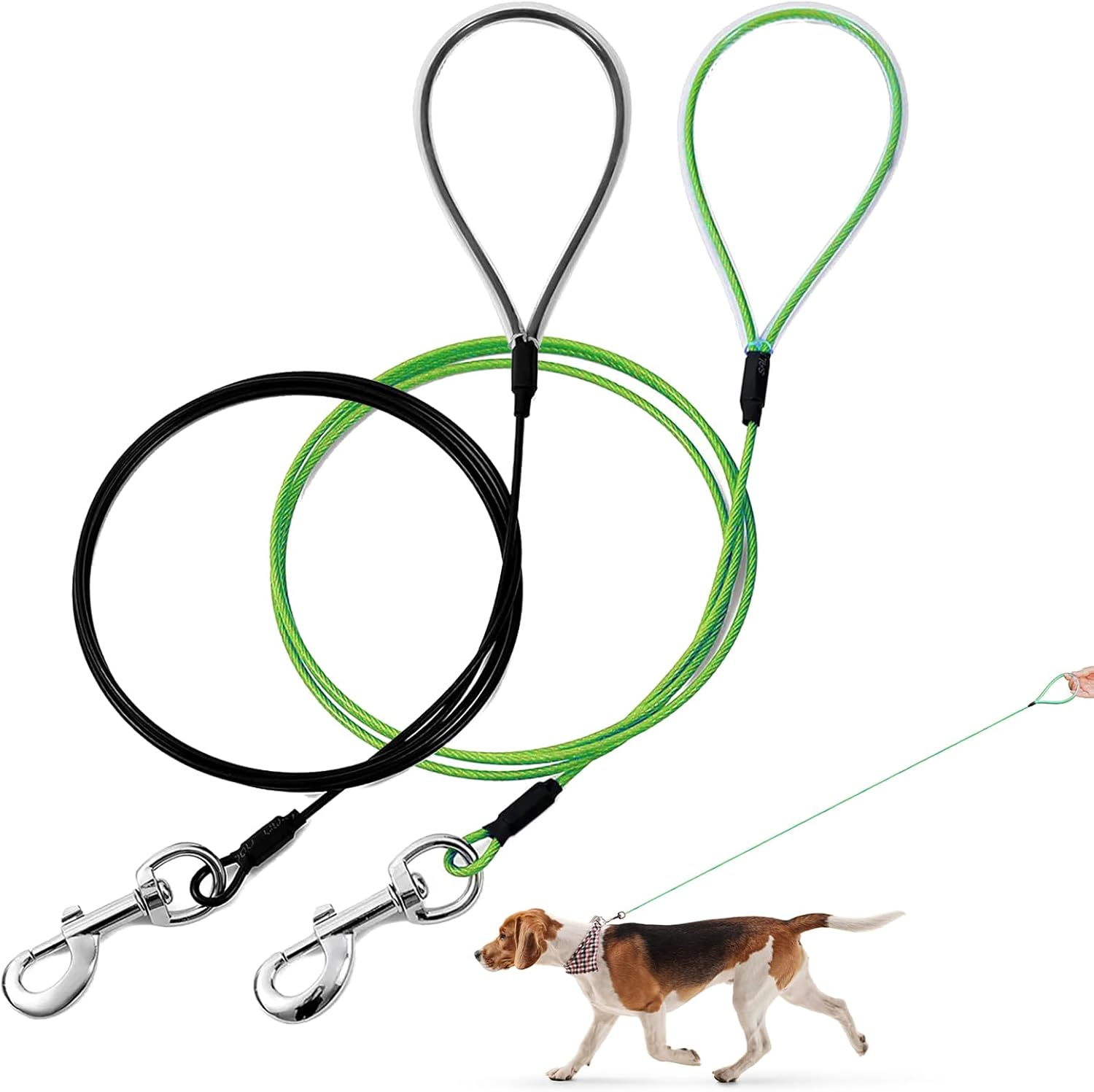 Mi Metty Chew-Proof Dog Lead, 6 Ft Bite-Resistant Dog Lead for Large Dogs up to 250 Lbs, Slip Lead with Comfortable Padded Handle