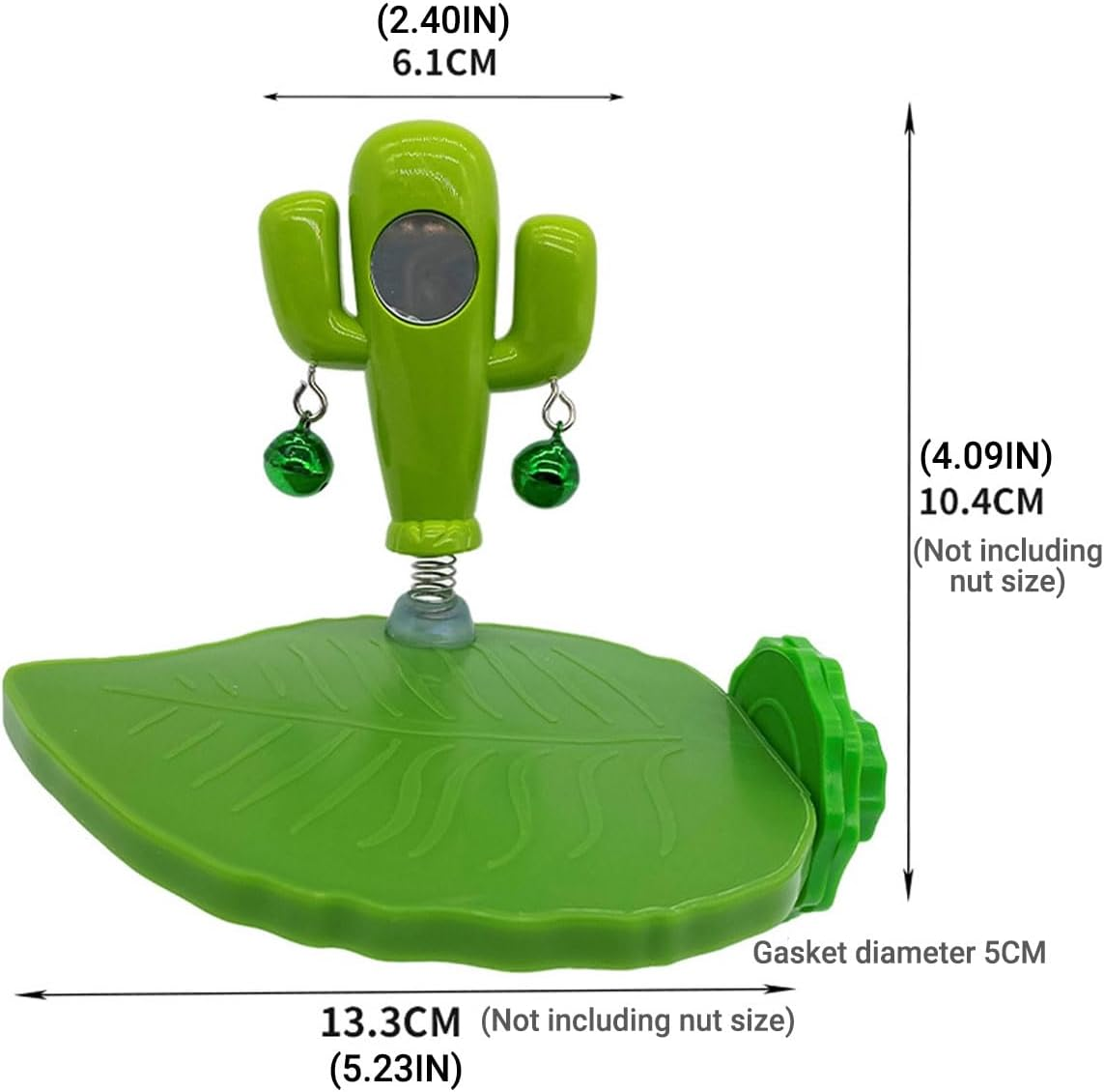 AIMALL Natural Bionic Bird Perch Platform with Bell & Mirror, Parrot Cage Toy - Non-Slip Large Nut Design, Chewable Play Stand for Parakeets, Cockatiels & Small Birds image number 6