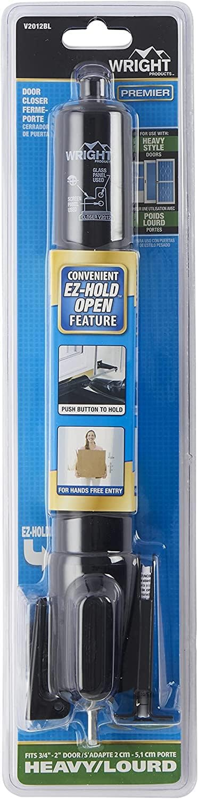 Wright Products V2012BL Heavy Duty Tap-N-Go Pneumatic Closer, Black image number 6